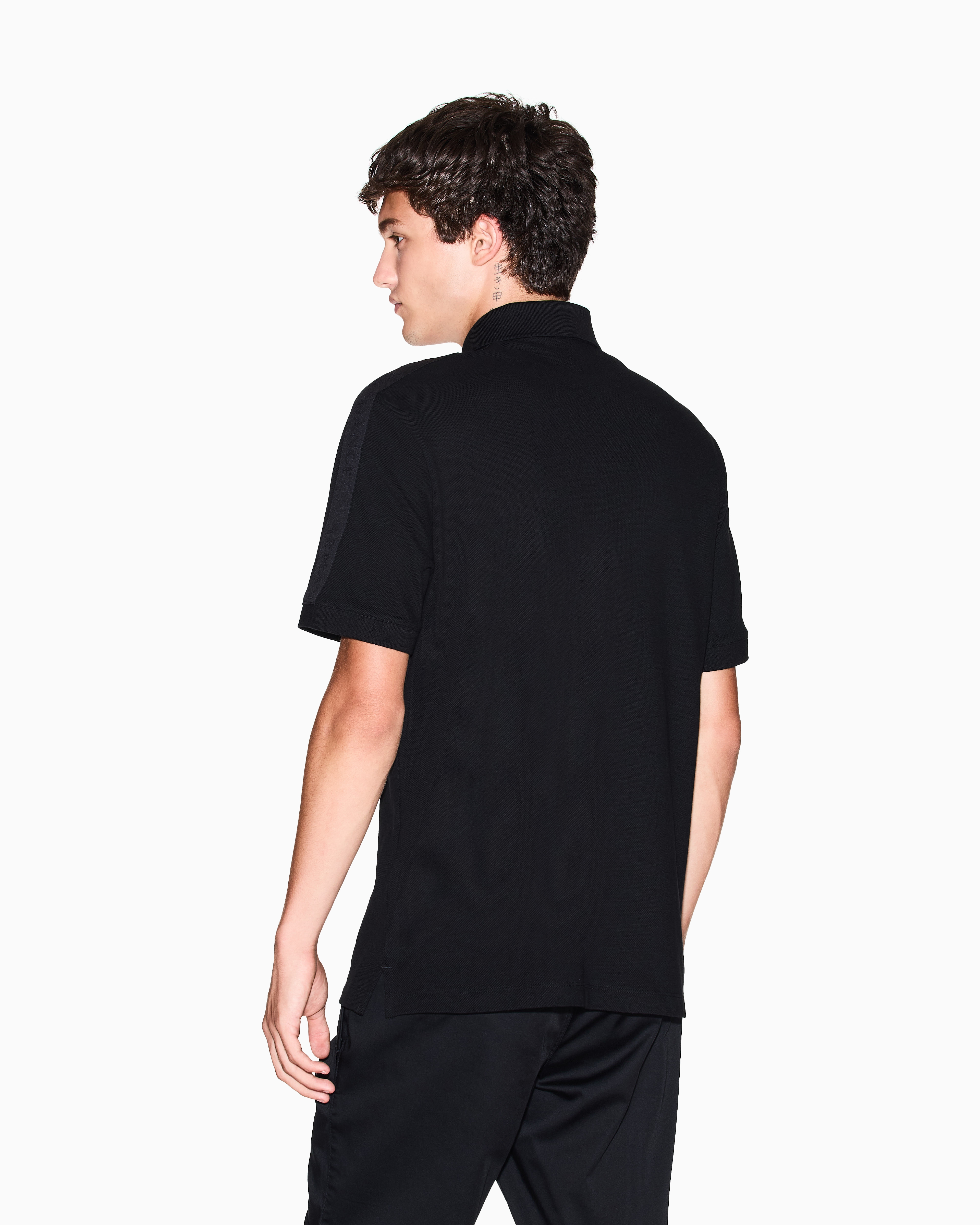 Armani Exchange - Regular fit polo with contrasting tape, Man, Black, Size: