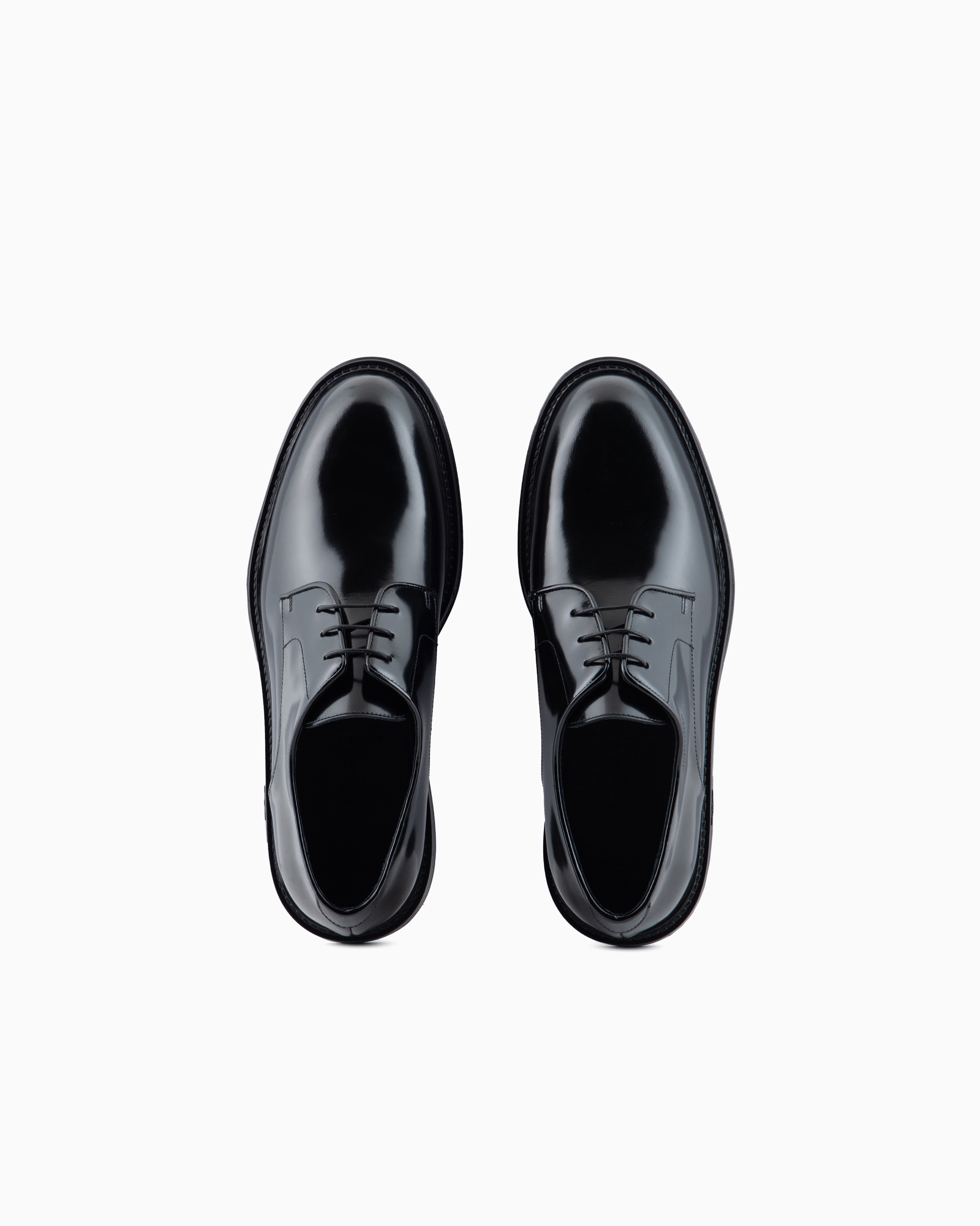 ※交渉可　EMPORIO ARMANI ブラック フラットシューズ Leather loafers | Emporio Armani