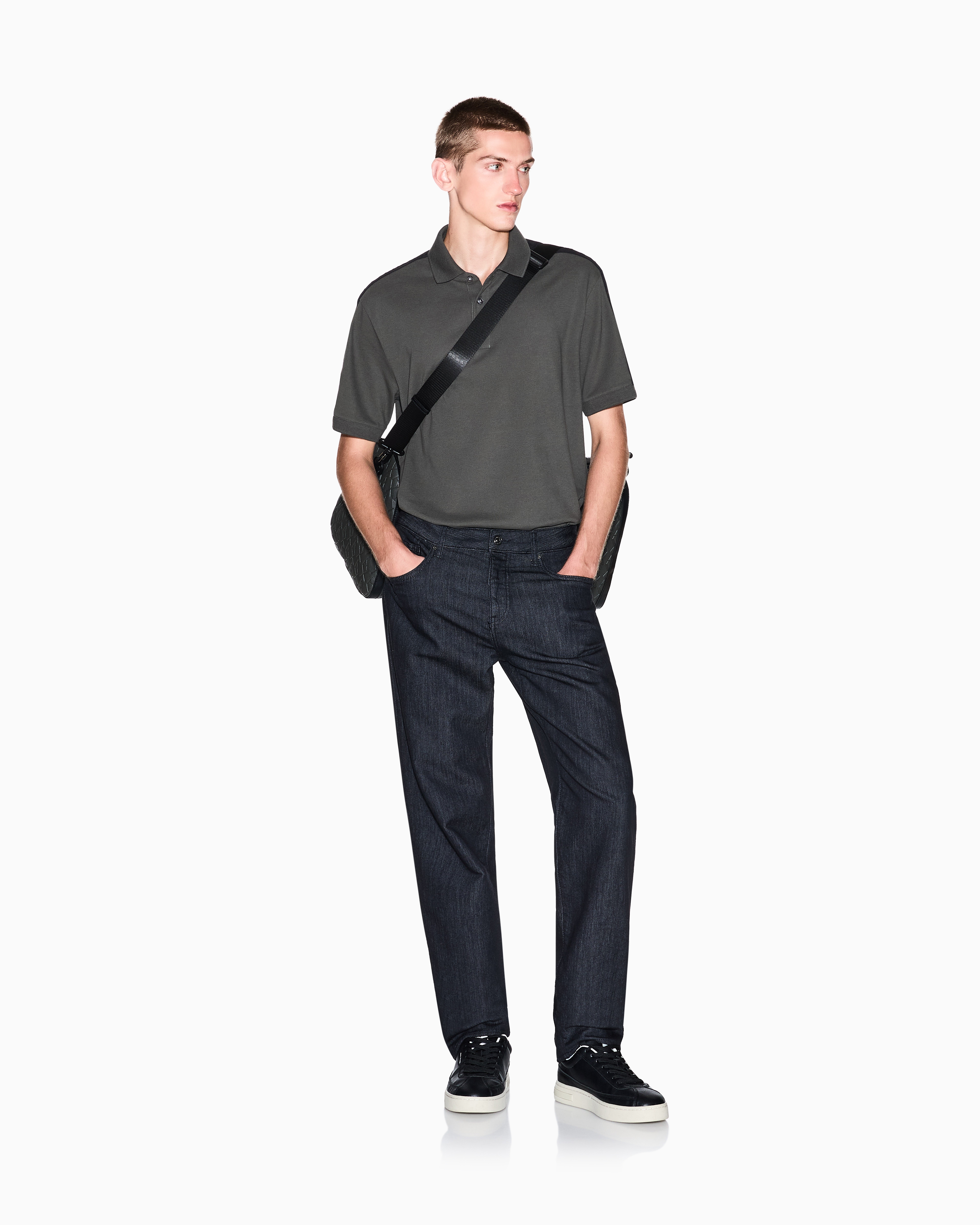Armani Exchange - Regular fit polo with contrasting tape, Man, Green, Size: