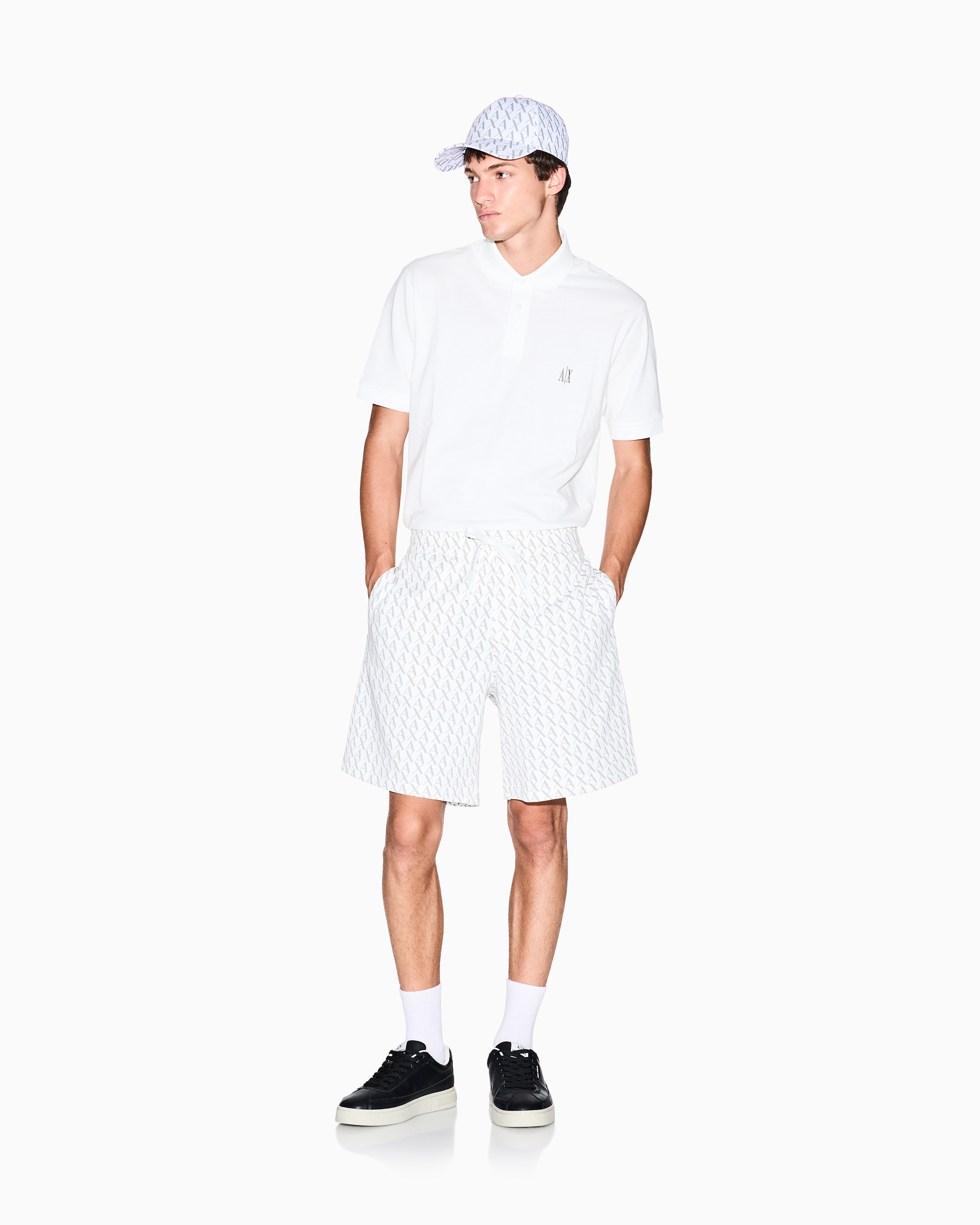 Armani Exchange - Regular fit cotton polo with logo, Man, White, Size: