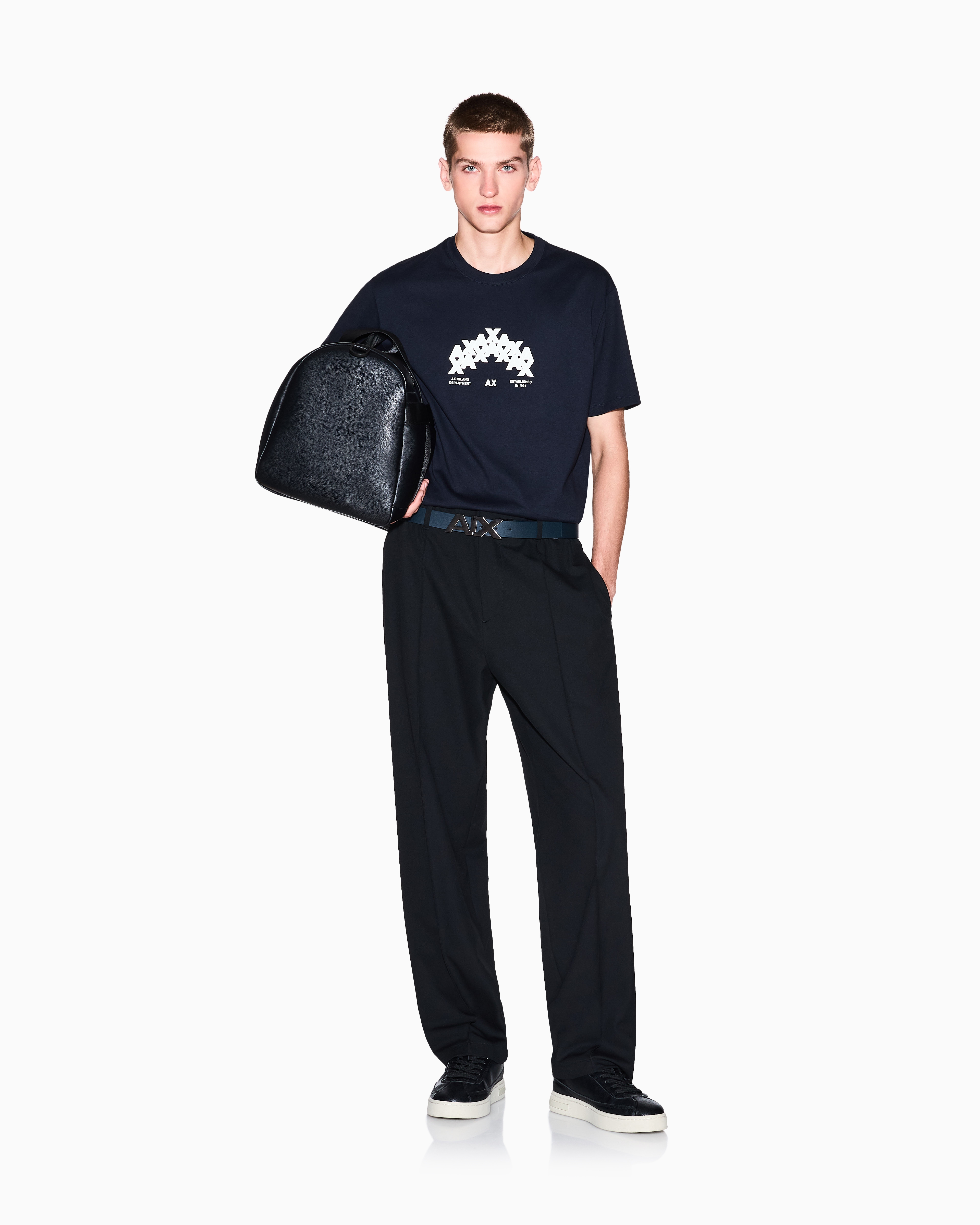 Armani Exchange Regular Fit Graphic Print T-shirt In Black