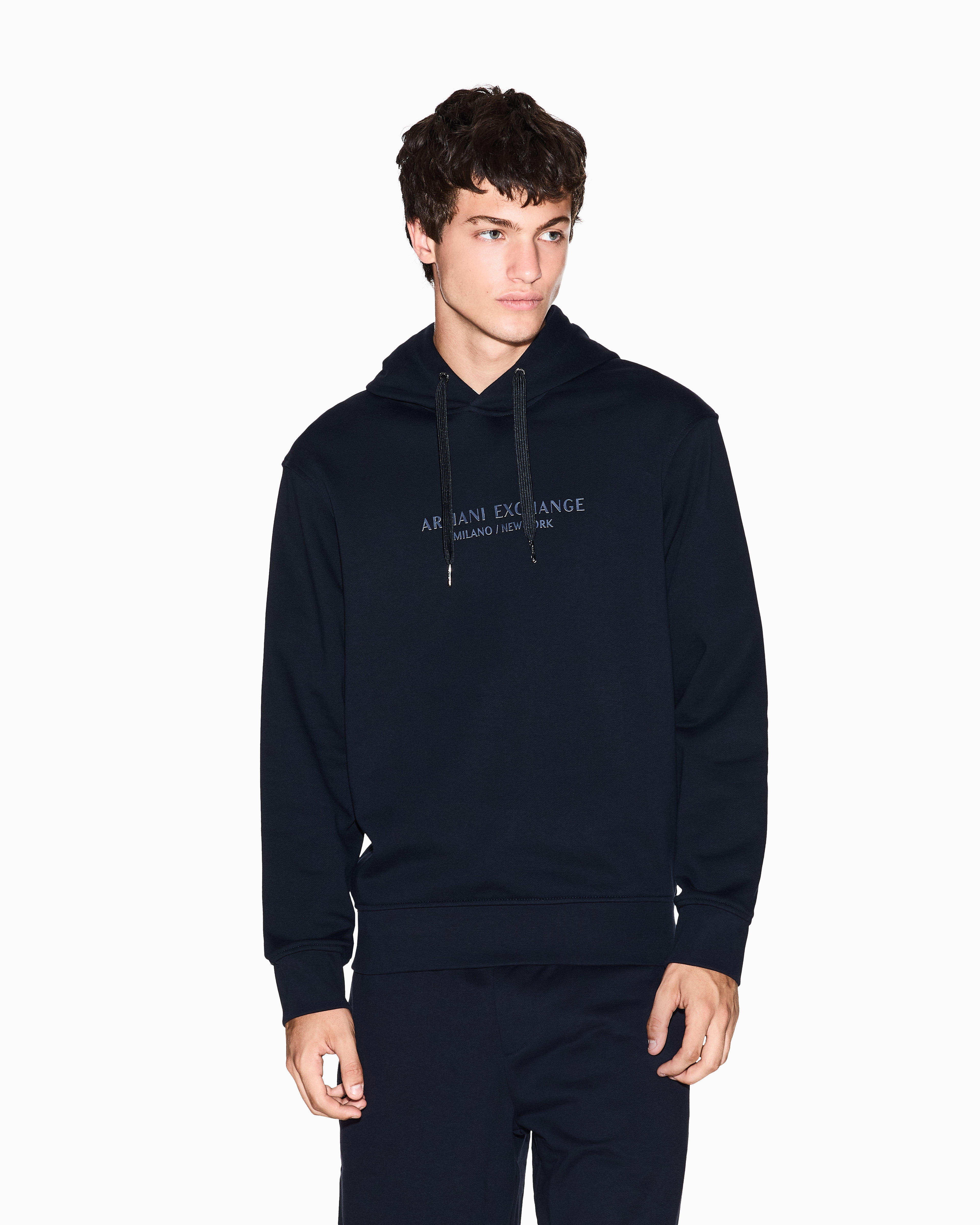 Armani Exchange - Basic hoodie, Man, Navy Blue, Size: