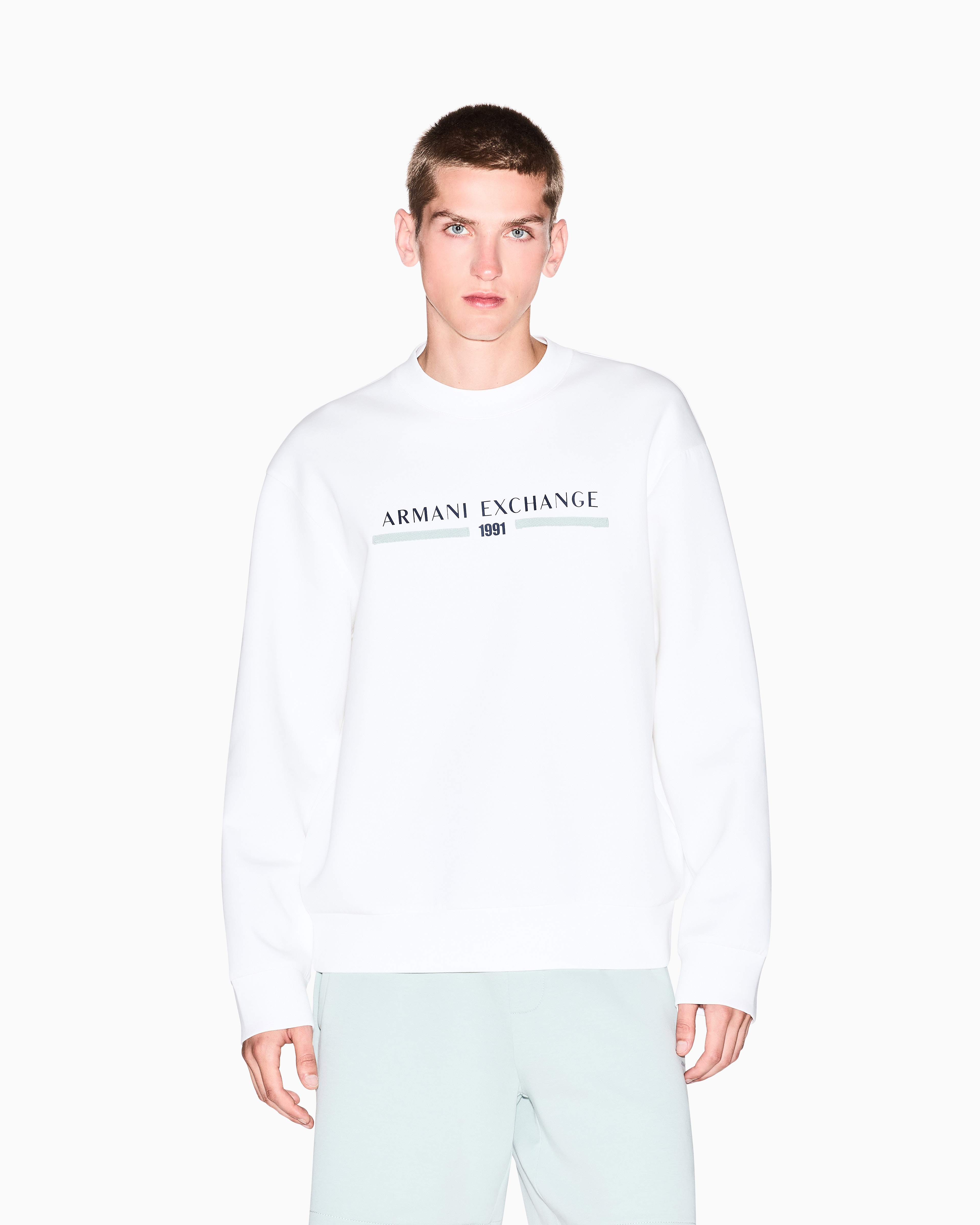 Armani Exchange - Sweatshirts without Hood, Man, White, Size: