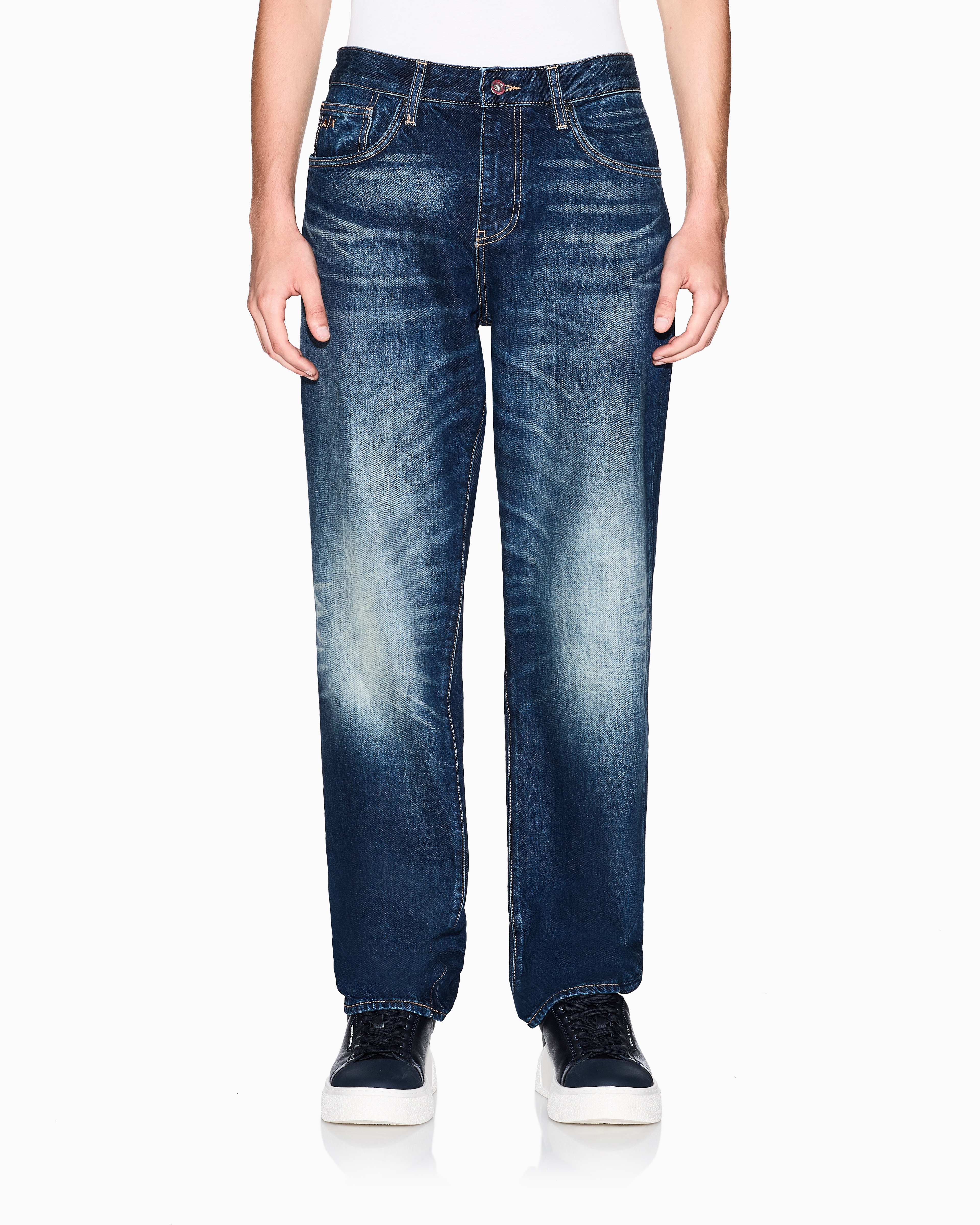 Armani Exchange - Slim Fit Denim Jeans, Man, Blue, Size: