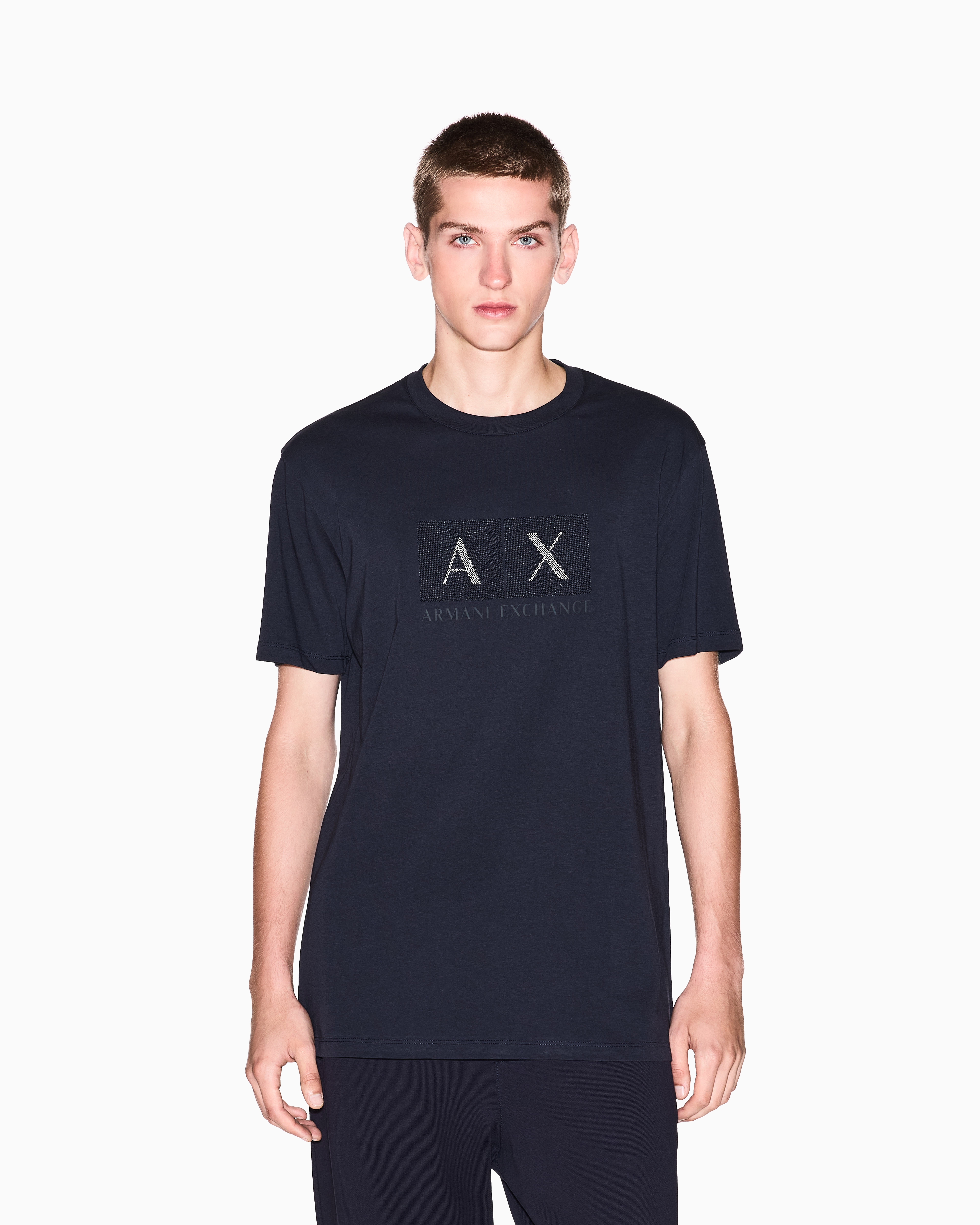 Armani Exchange - Regular Fit T-Shirts, Man, Navy Blue, Size: