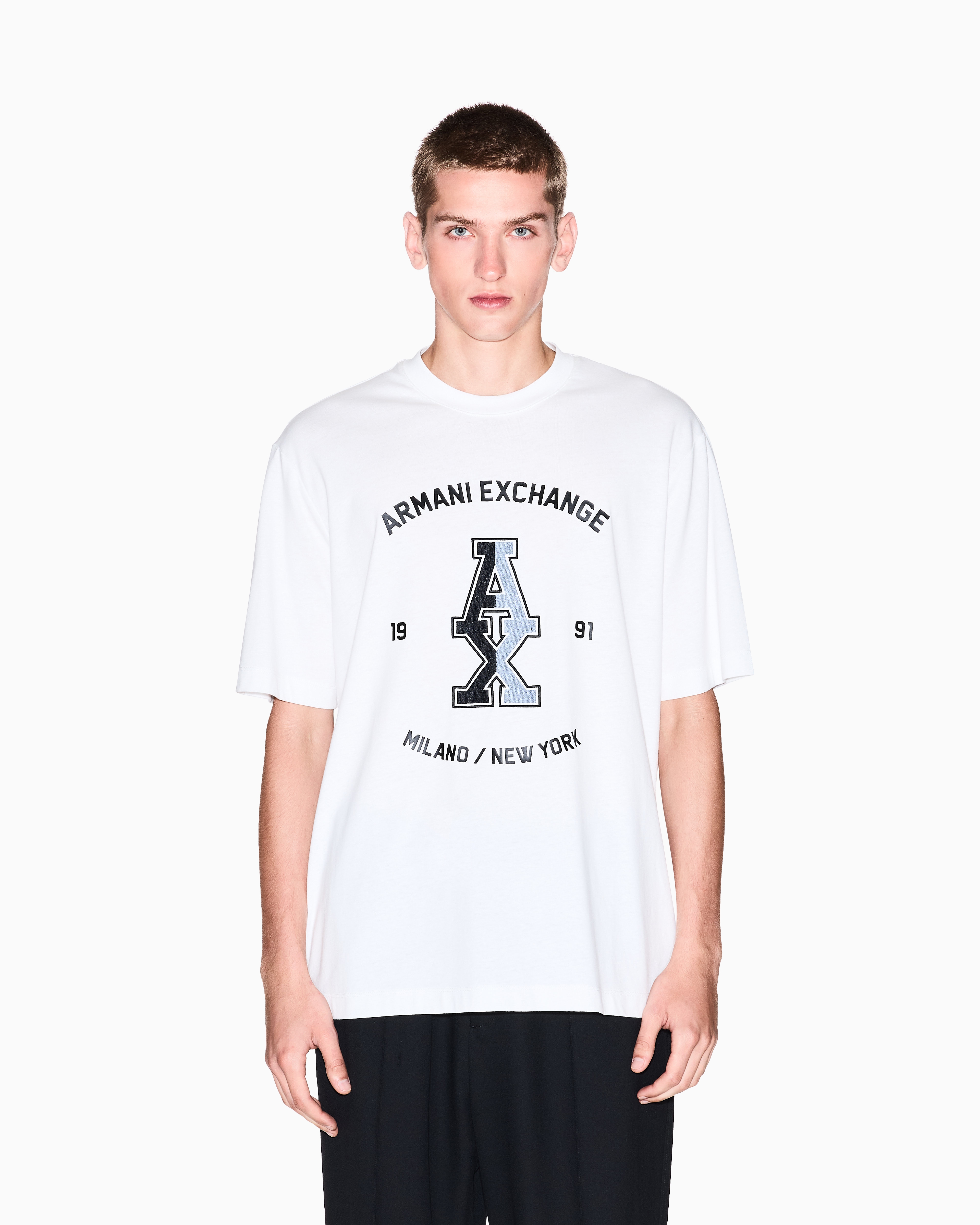 Tシャツ・カットソー ARMANI EXCHANGE Men T-shirt Beige XM000550AF10362 U0009 Armani Exchange Slim Fit Logo T Shirt Beige | Mainline