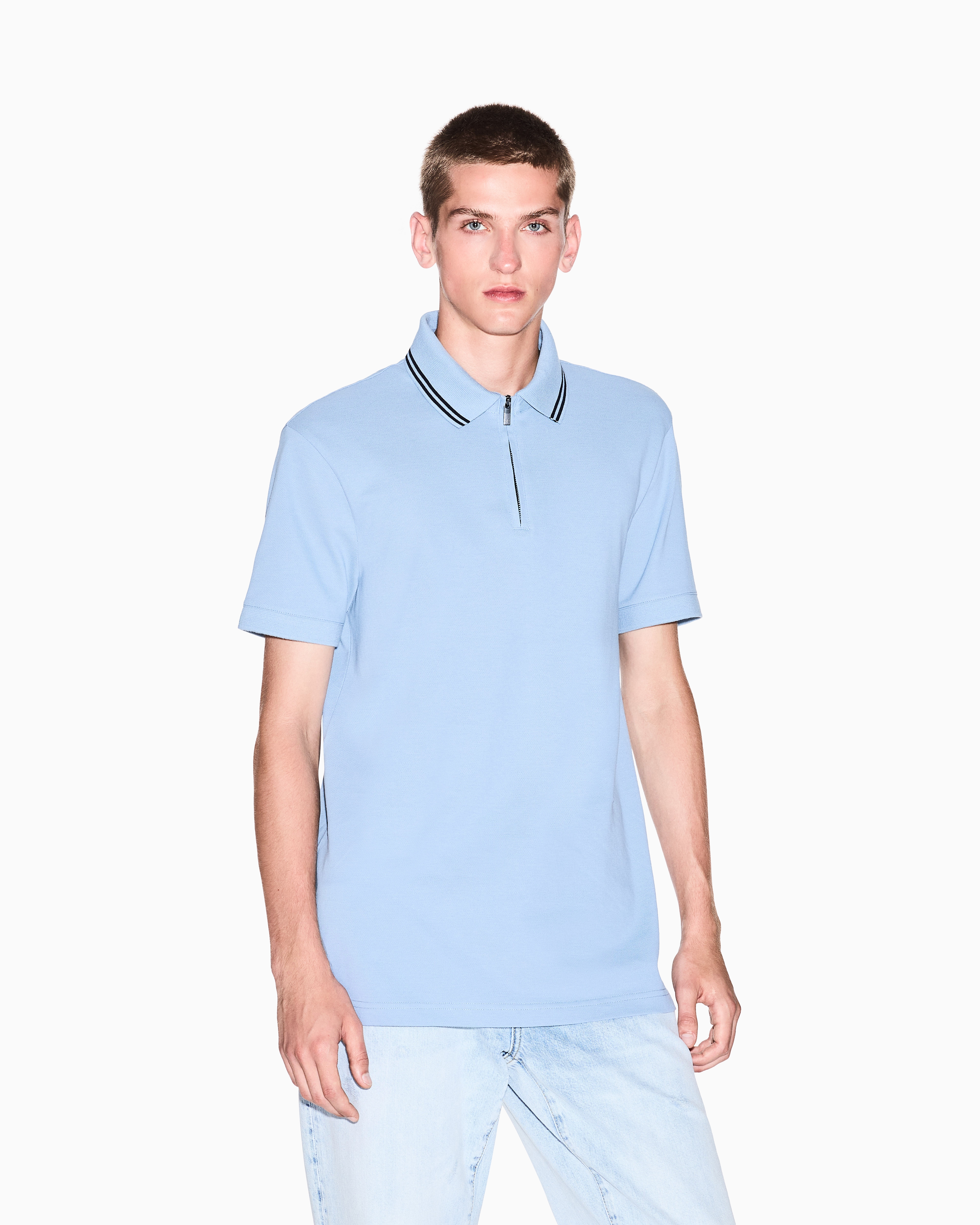 Armani Exchange - Polo Shirts, Man, Light Blue, Size:
