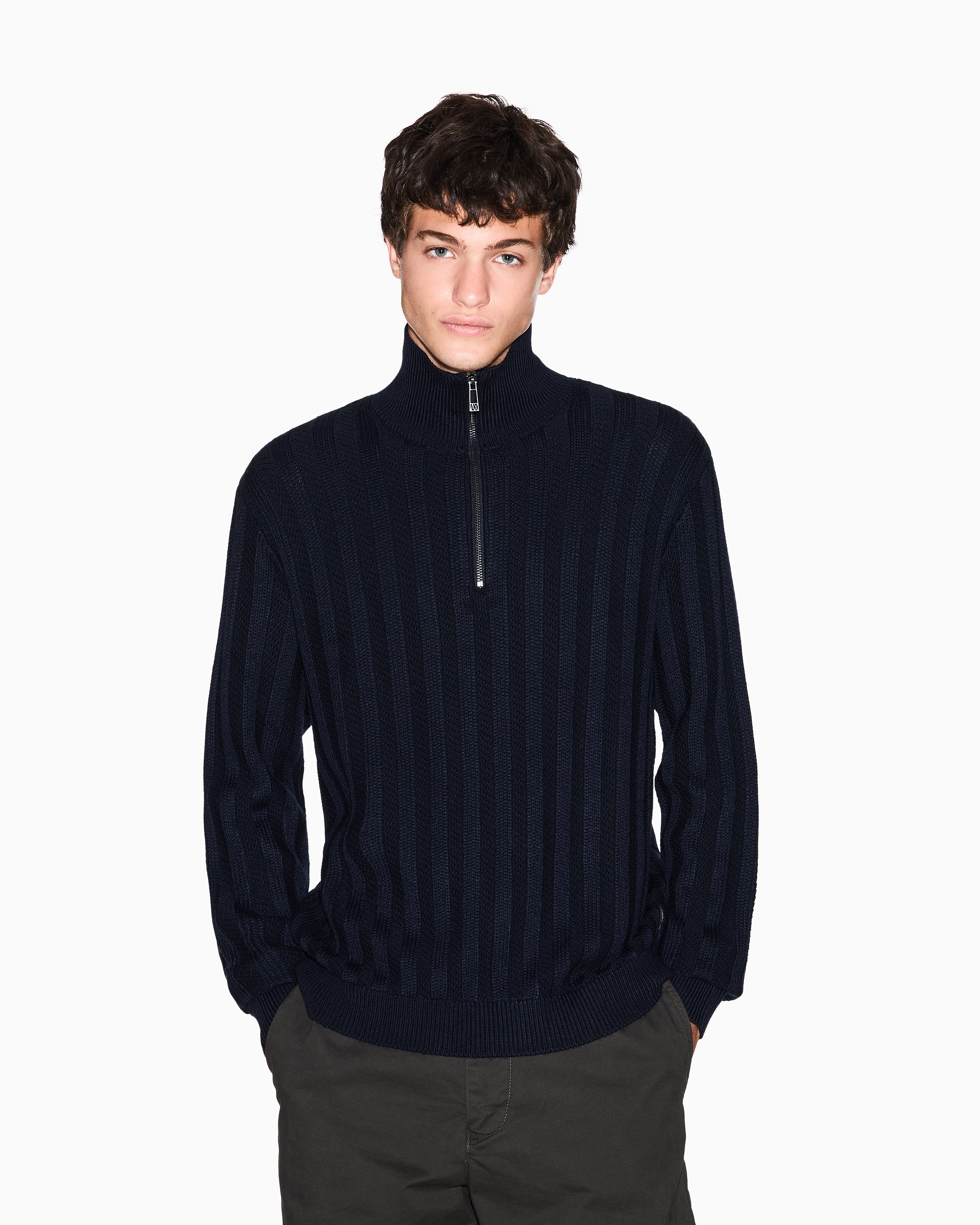 Armani Exchange - Jumpers, Man, Navy Blue, Size: S