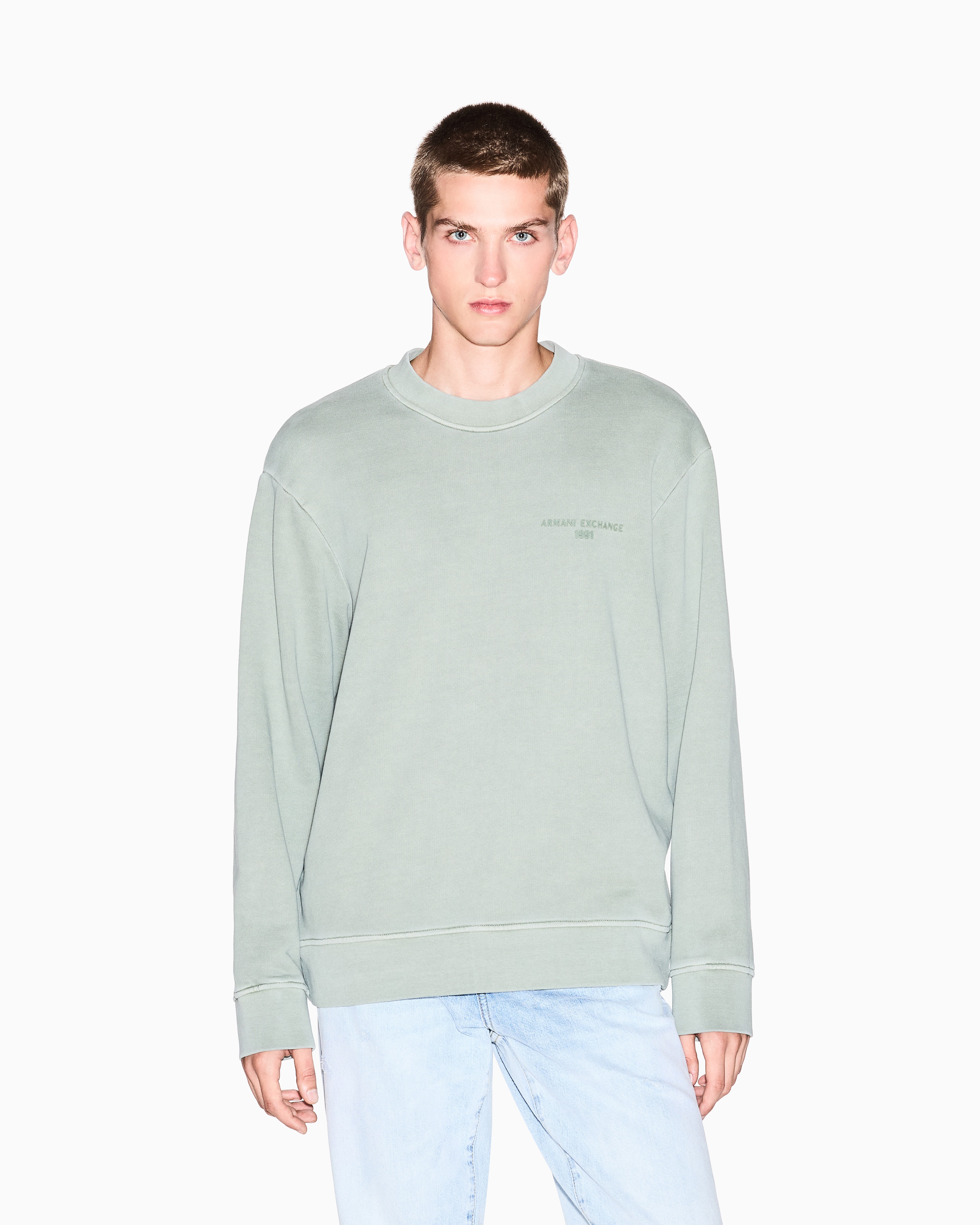 Armani Exchange - Sweatshirts without Hood, Man, Green, Size: