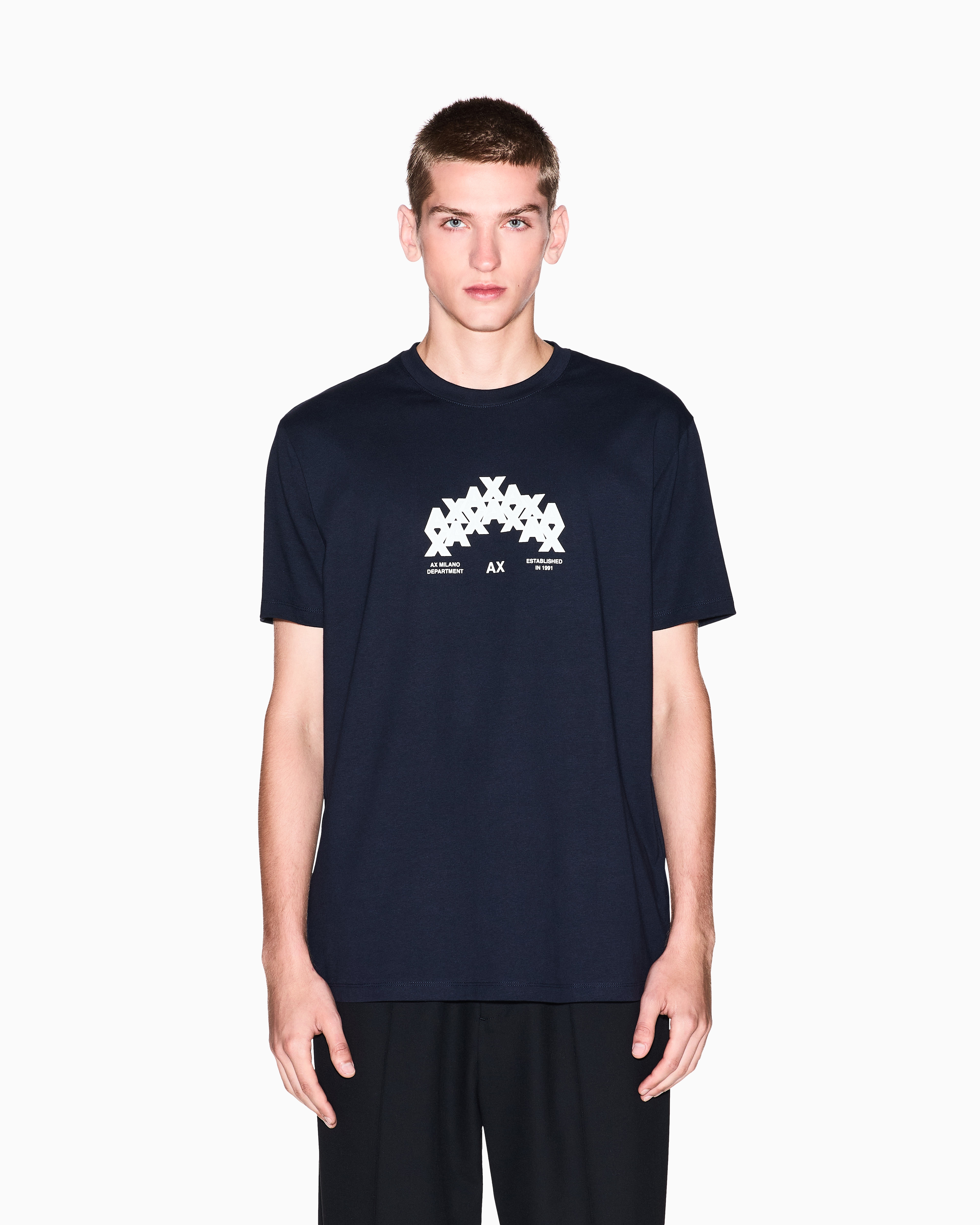Armani Exchange Regular Fit Graphic Print T-shirt In Black