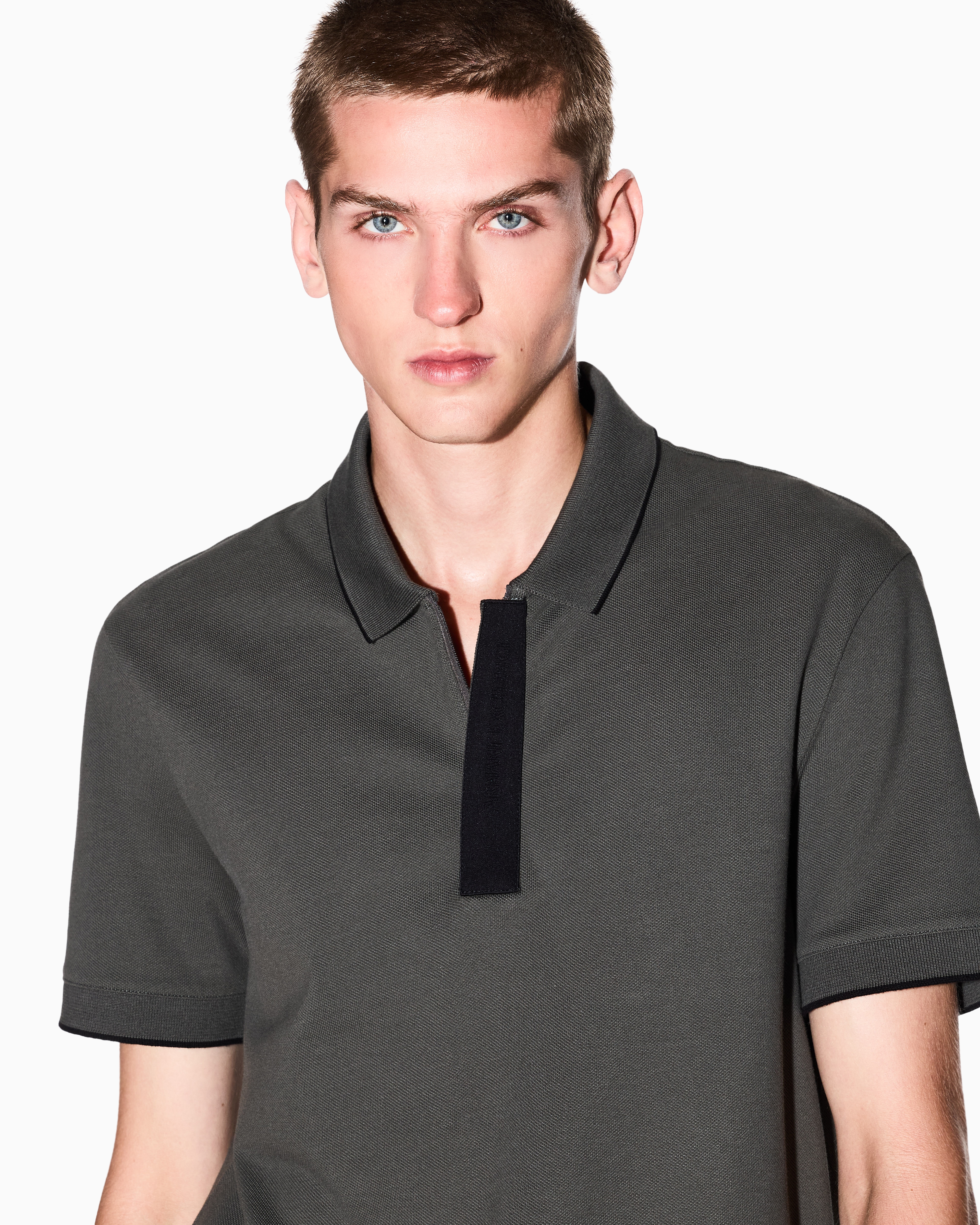 Armani Exchange - Slim fit polo with button insert, Man, Green, Size: