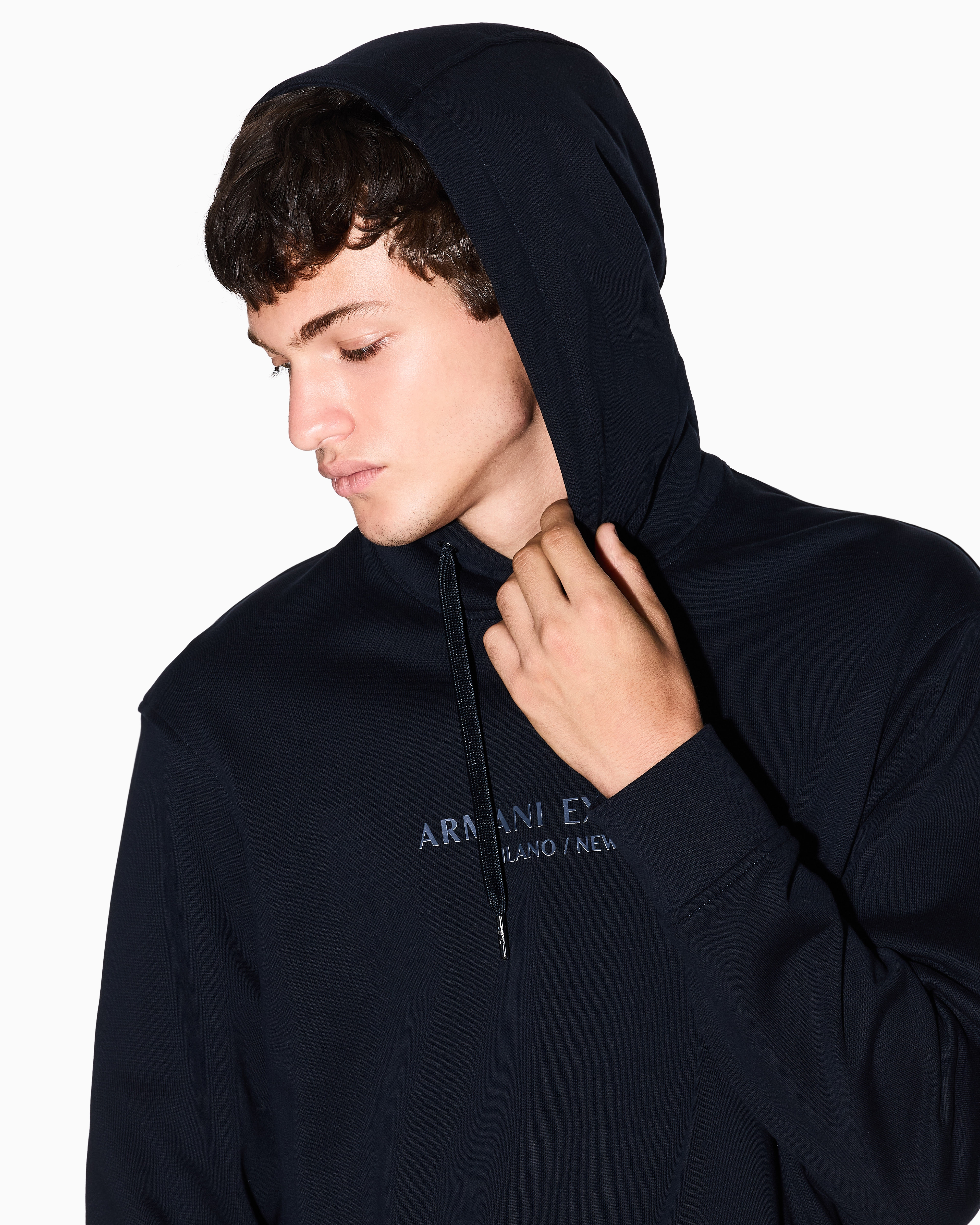 Armani Exchange - Basic hoodie, Man, Navy Blue, Size: