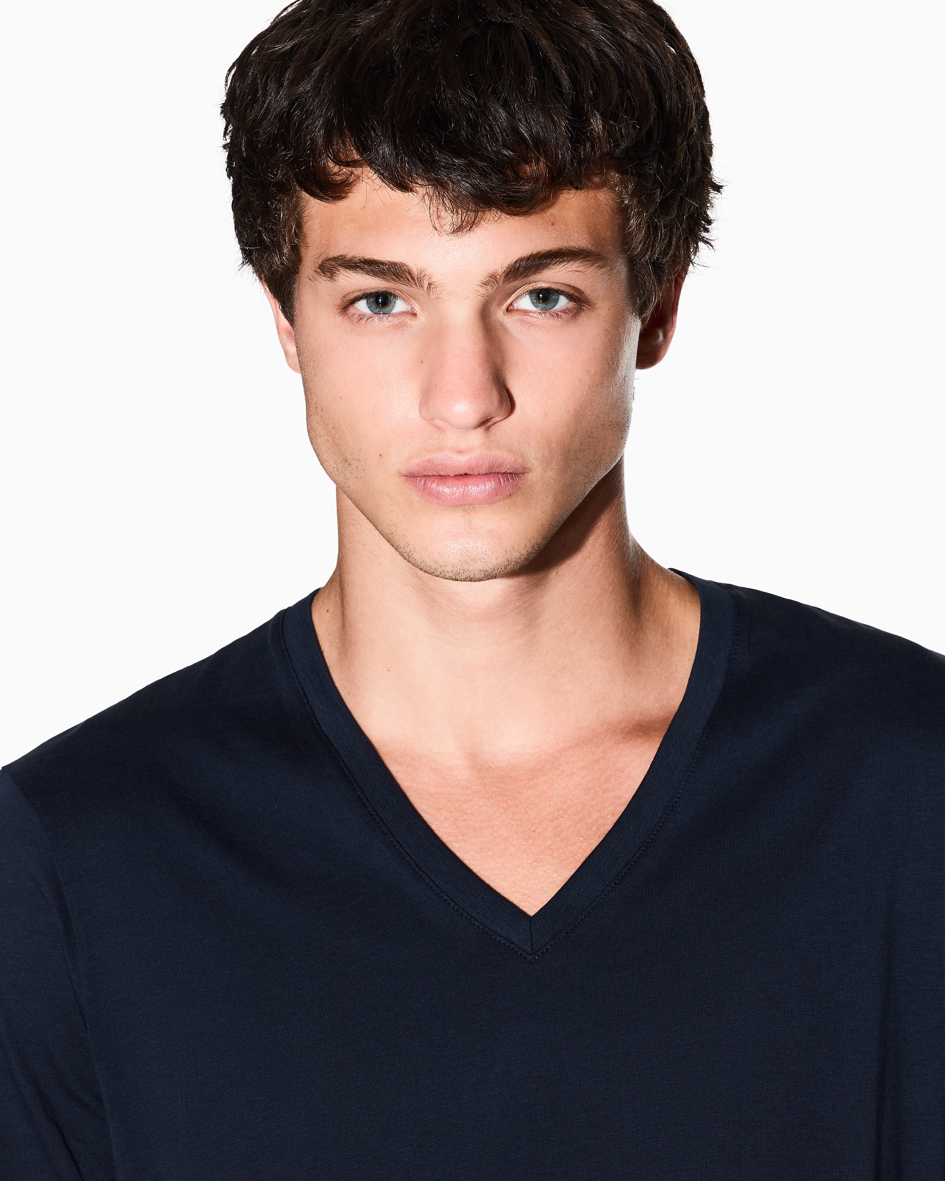 Armani Exchange - Slim fit T-shirt Pima cotton jersey, Man, Navy Blue, Size: