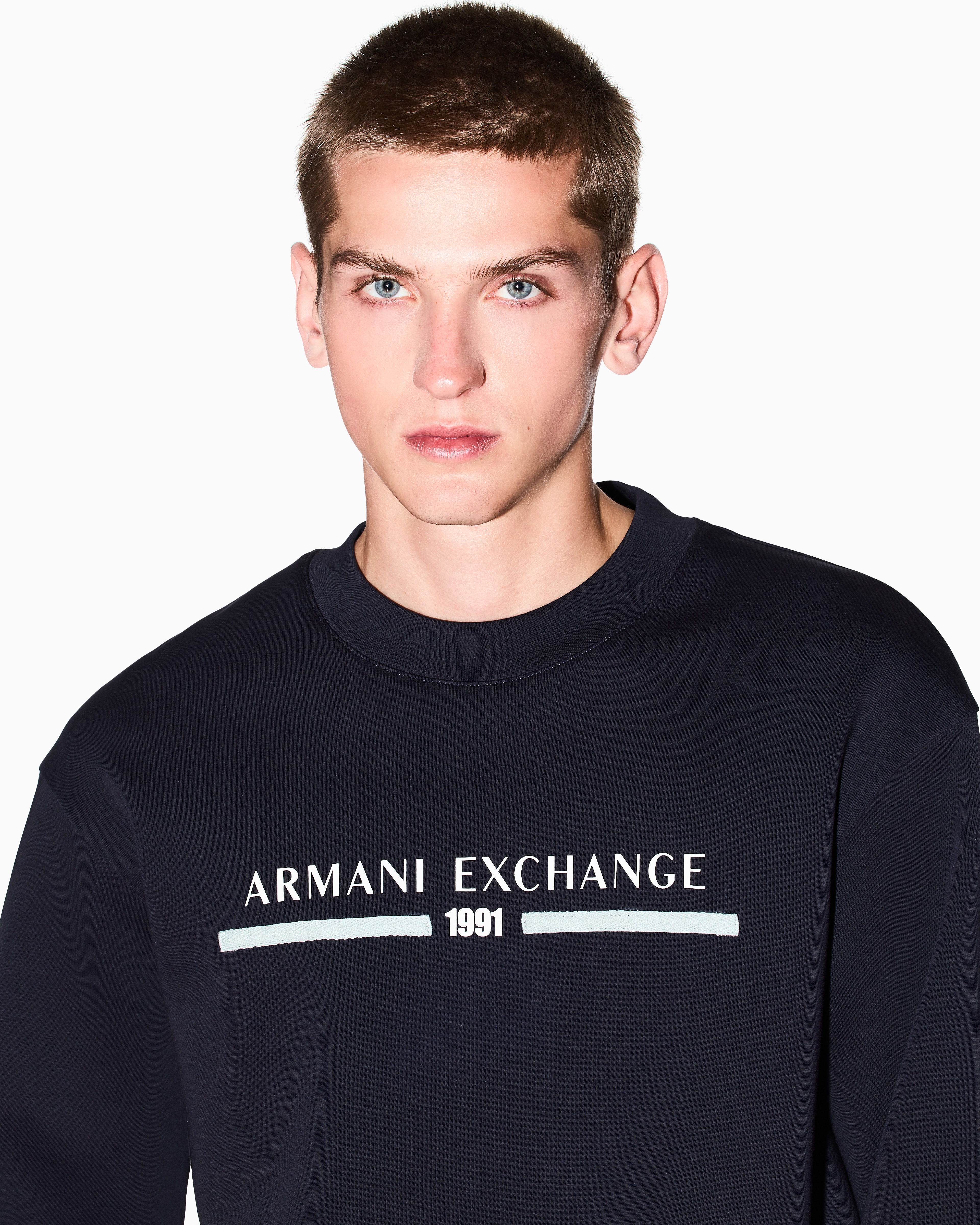 Armani Exchange - Sweatshirts without Hood, Man, Navy Blue, Size: