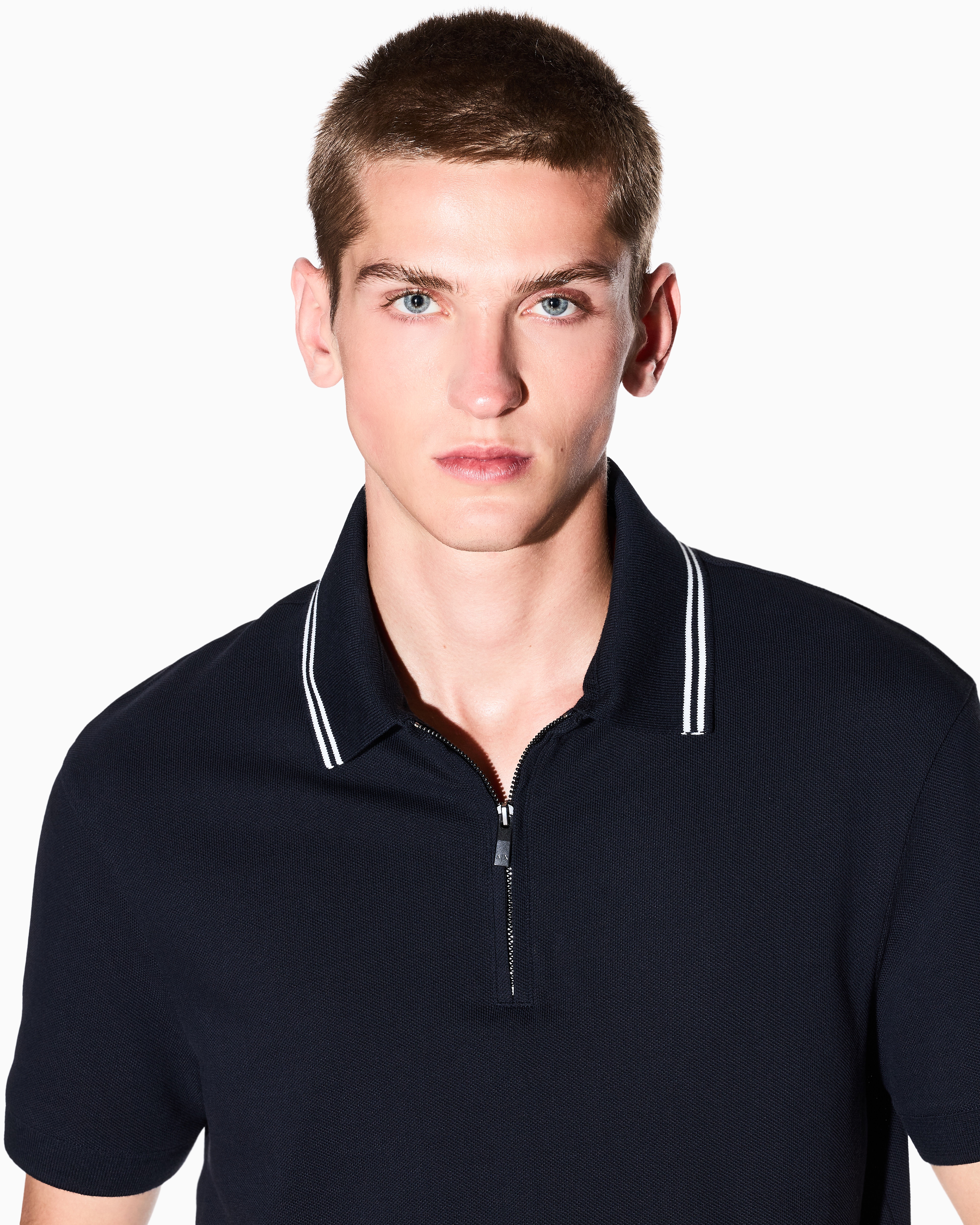ジップアップ 半袖ポロシャツ | Armani Exchange