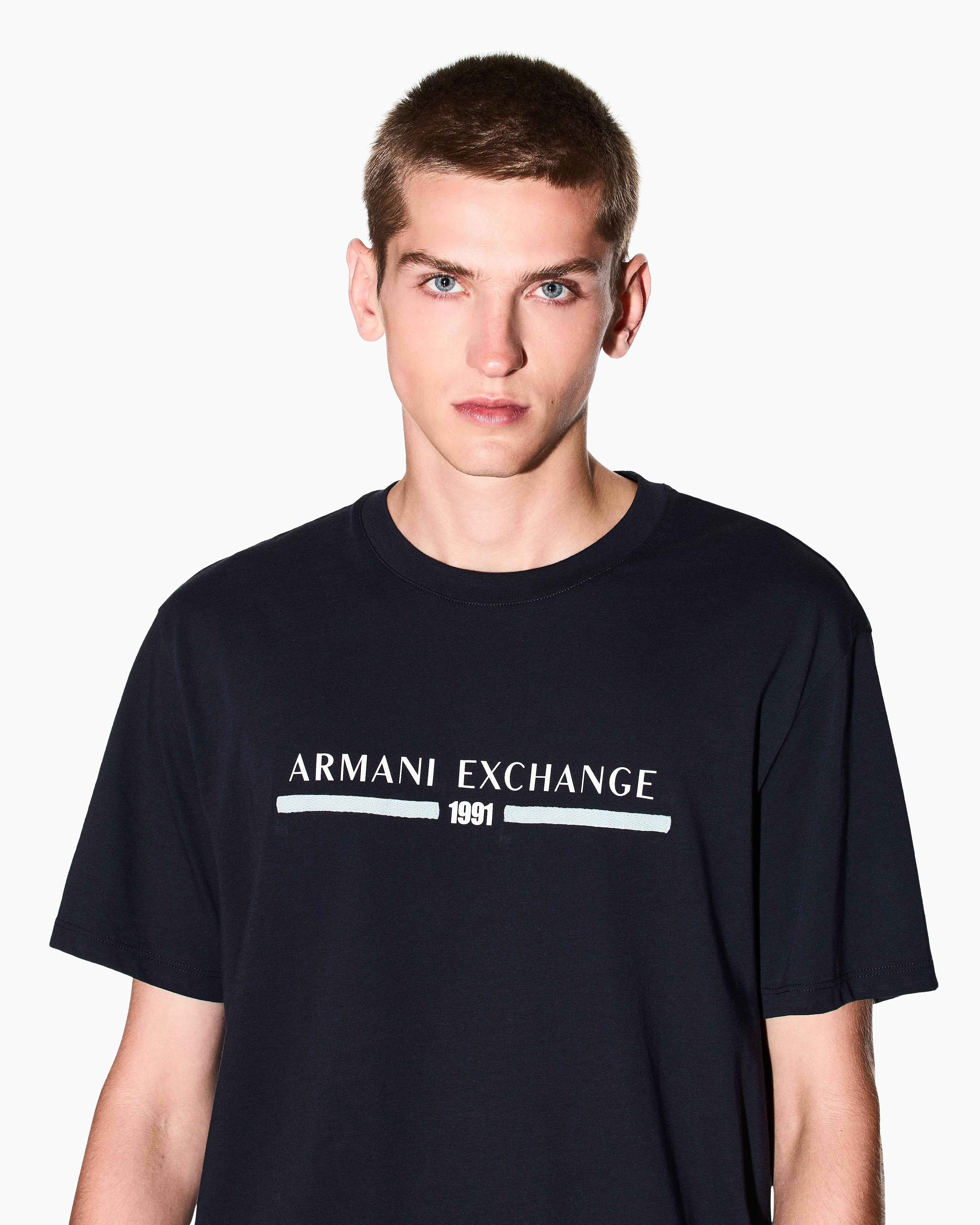 Armani Exchange - Regular Fit T-Shirts, Man, Navy Blue, Size: