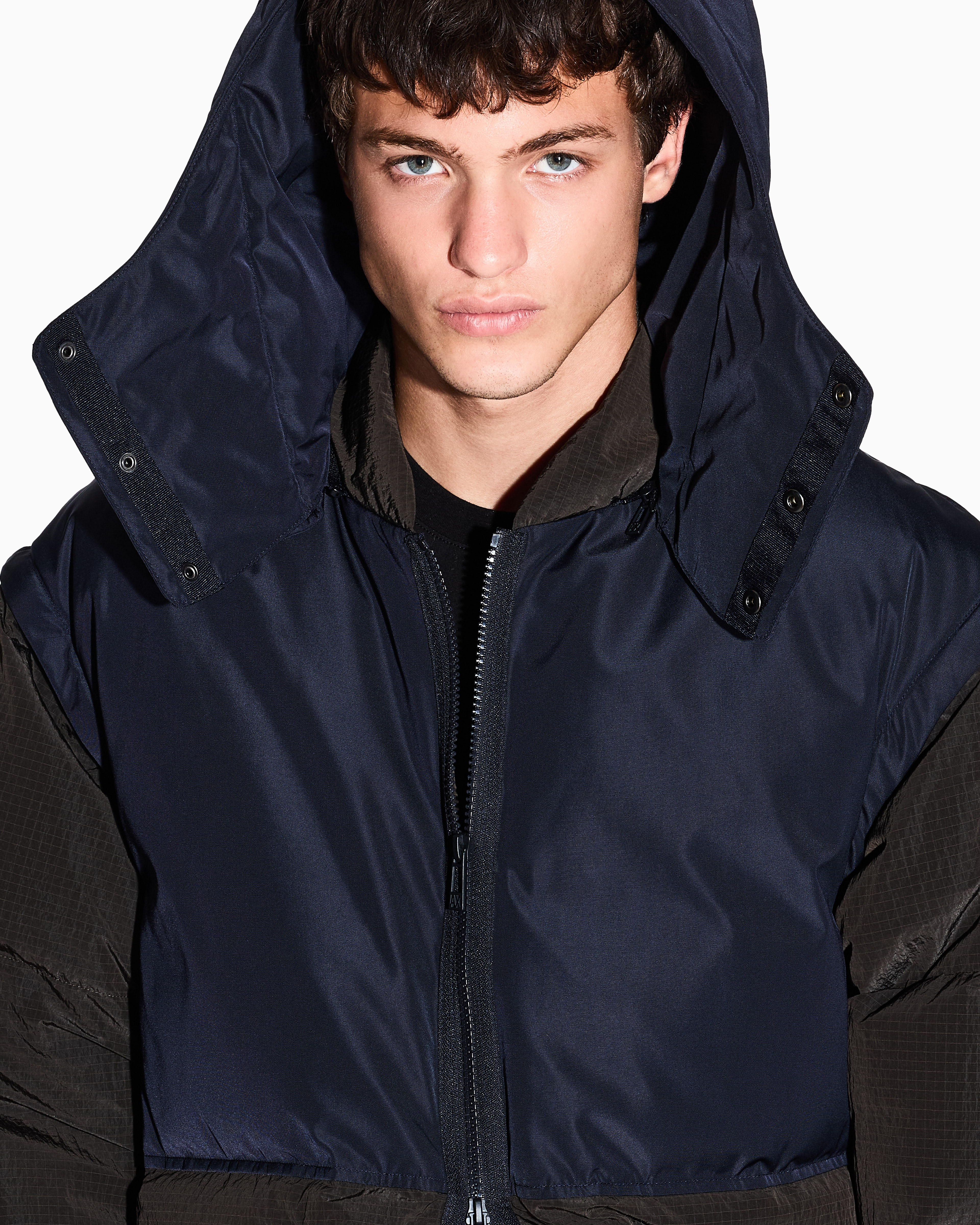 Armani Exchange - Down Jackets, Man, Blue, Size: M