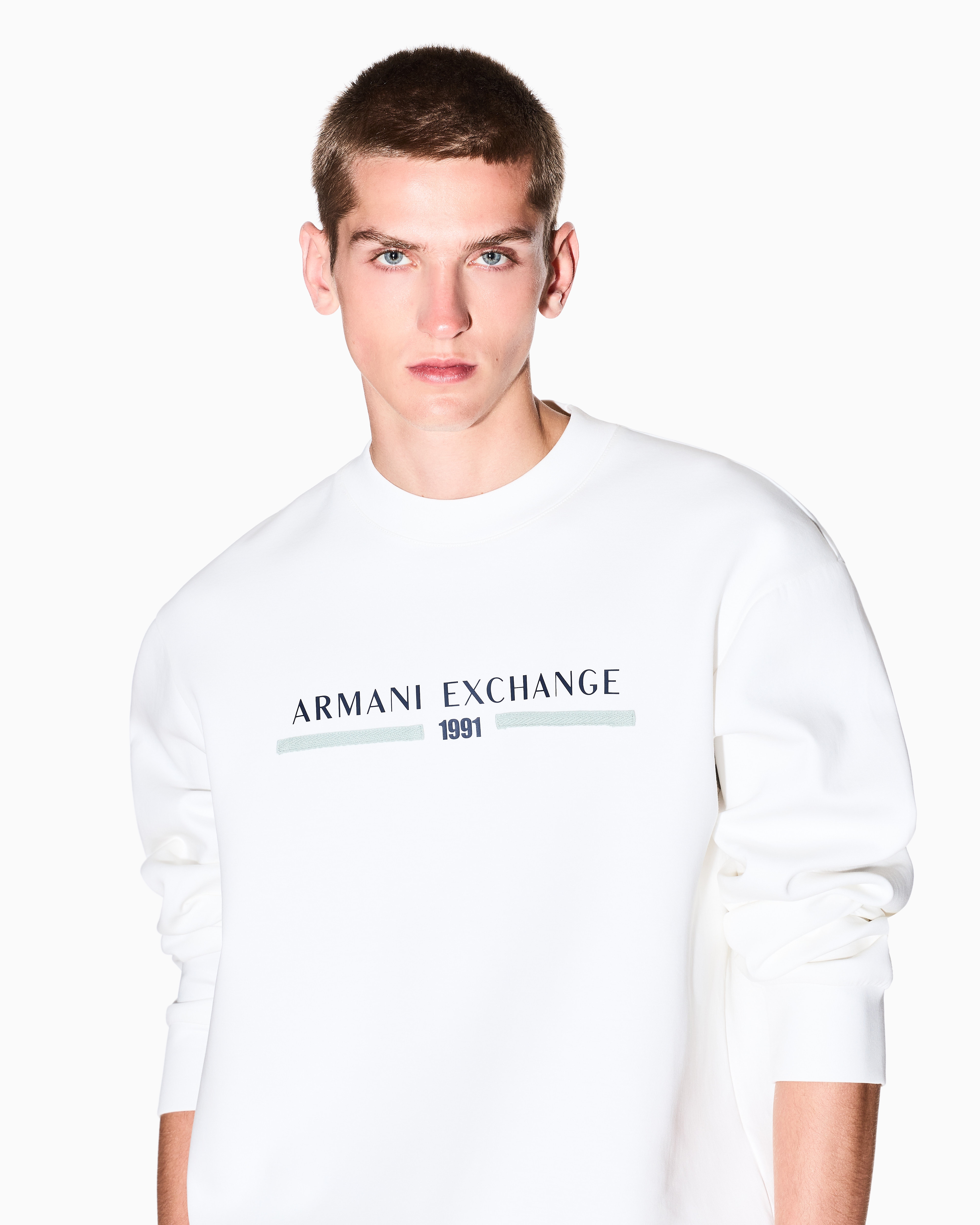 Armani Exchange - Sweatshirts without Hood, Man, White, Size: