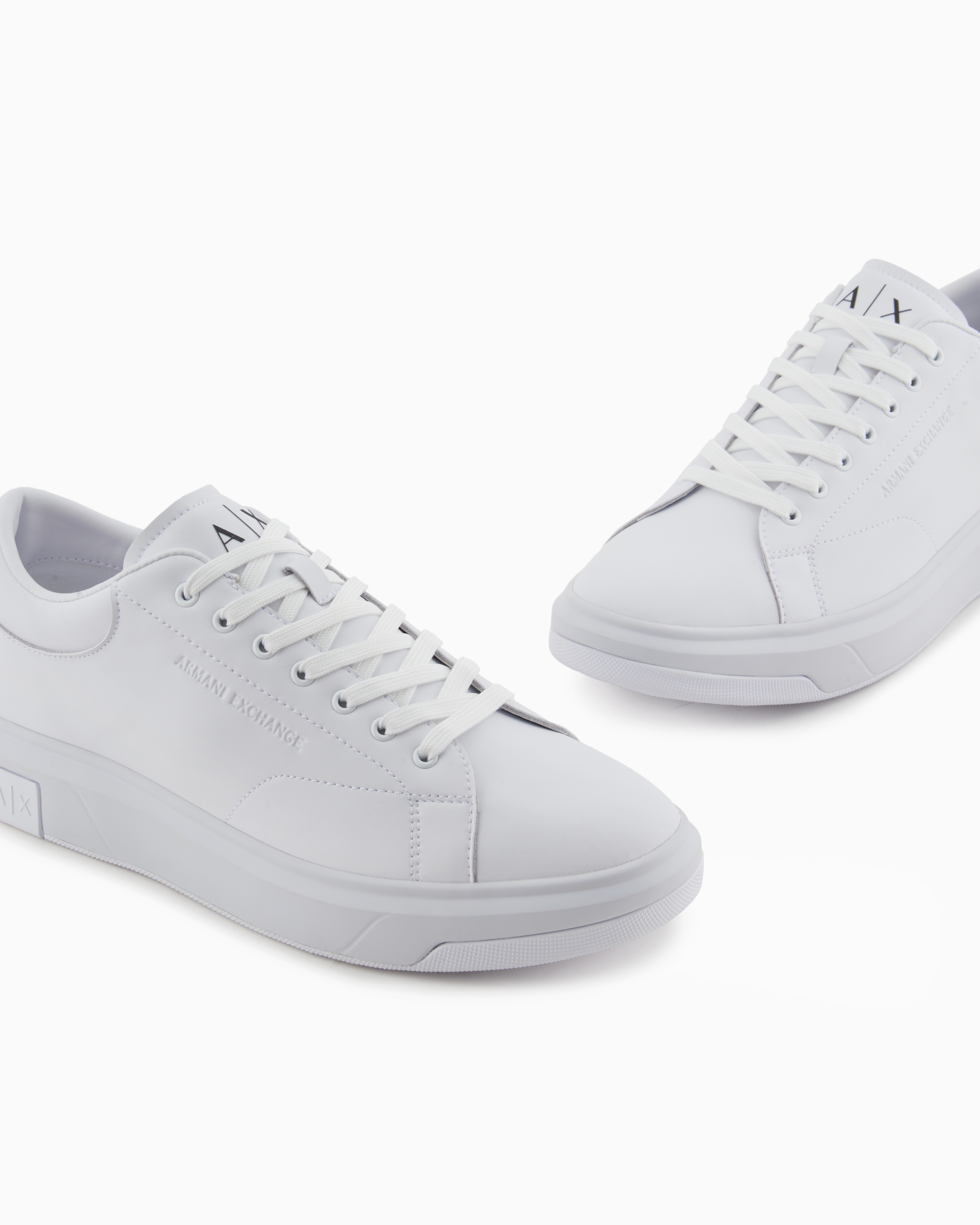 Armani Exchange - Leather sneakers, Man, White, Size: