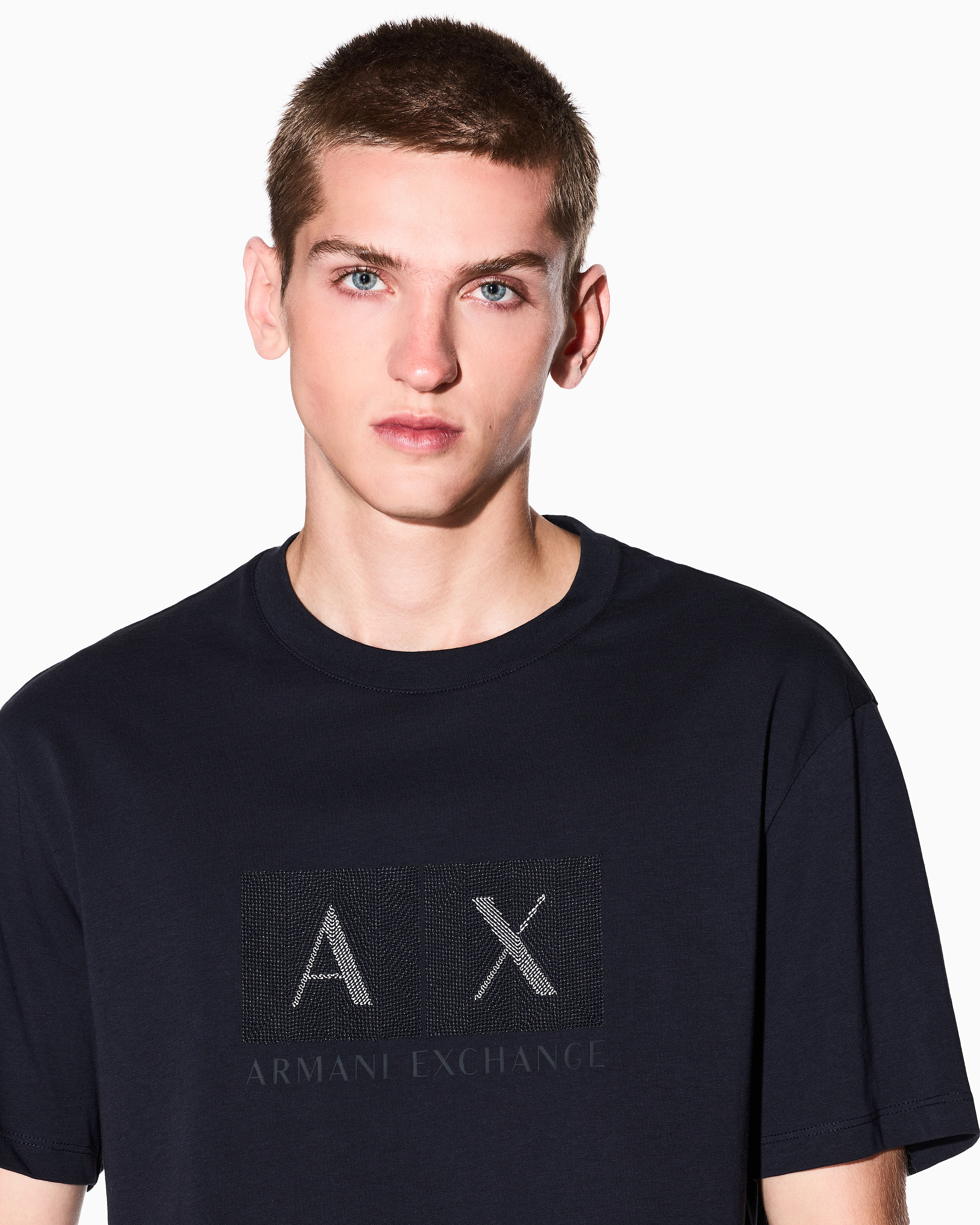 Armani Exchange - Regular Fit T-Shirts, Man, Navy Blue, Size: