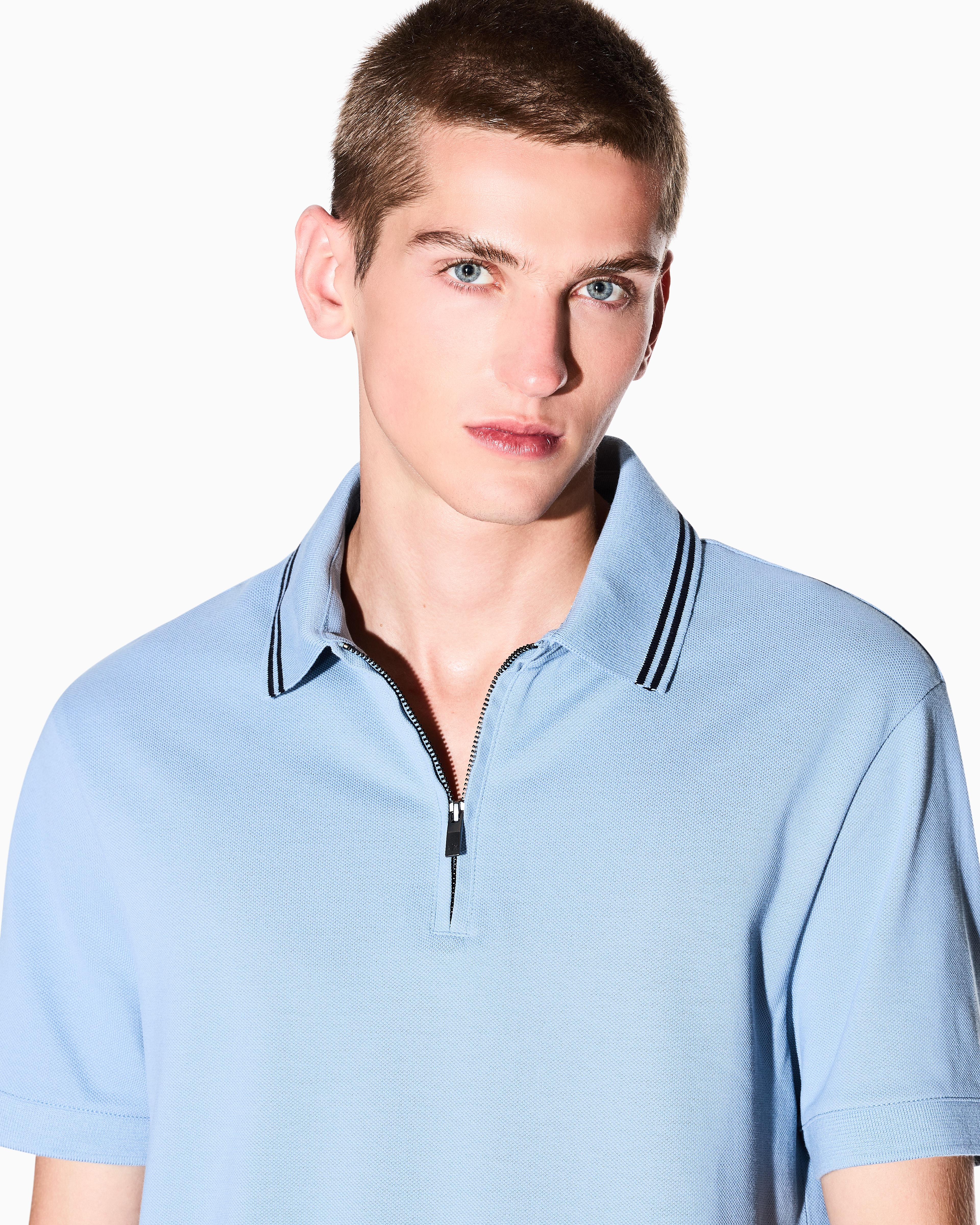 Armani Exchange - Polo Shirts, Man, Light Blue, Size: