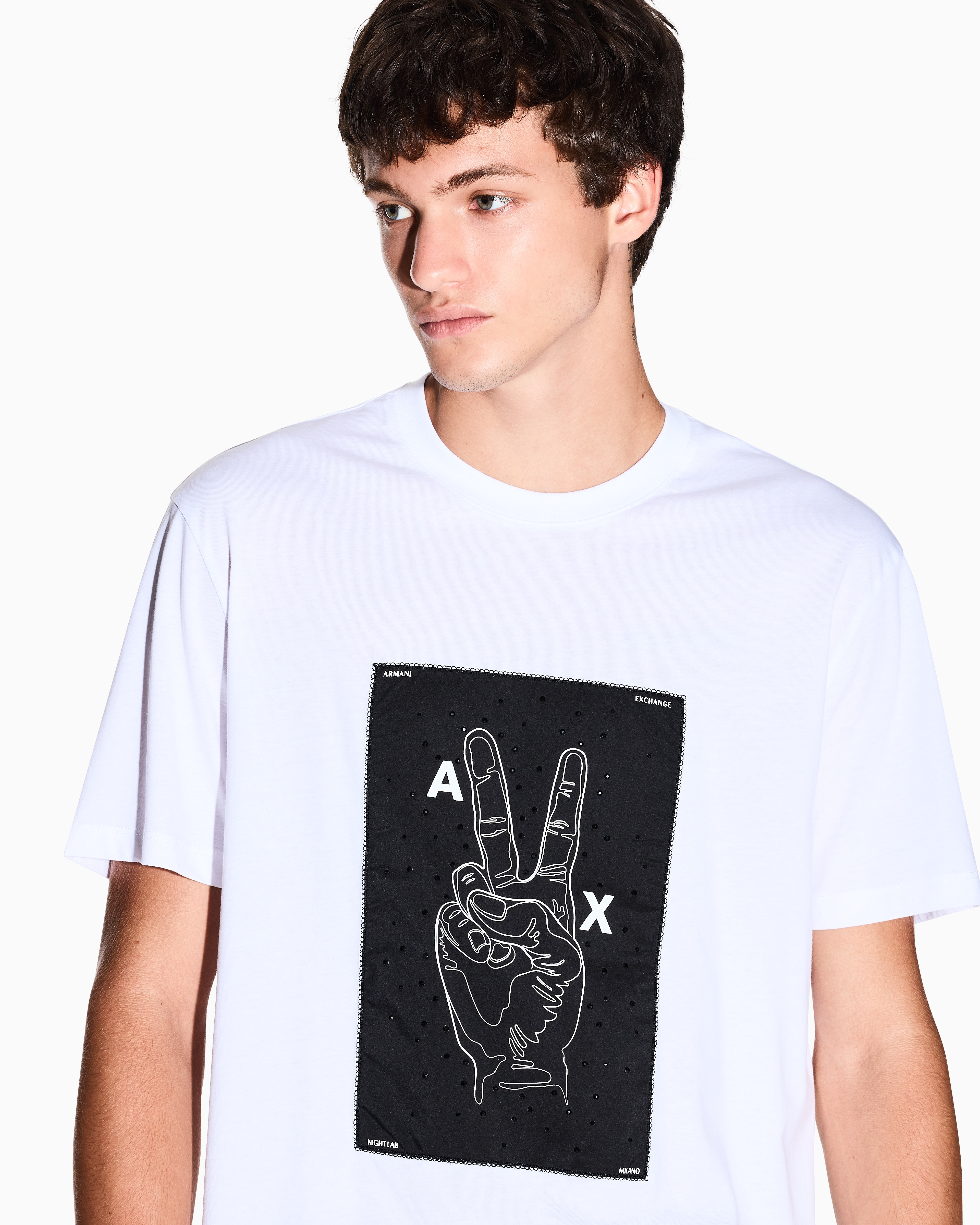 Armani Exchange - Regular Fit T-Shirts, Man, White, Size: M
