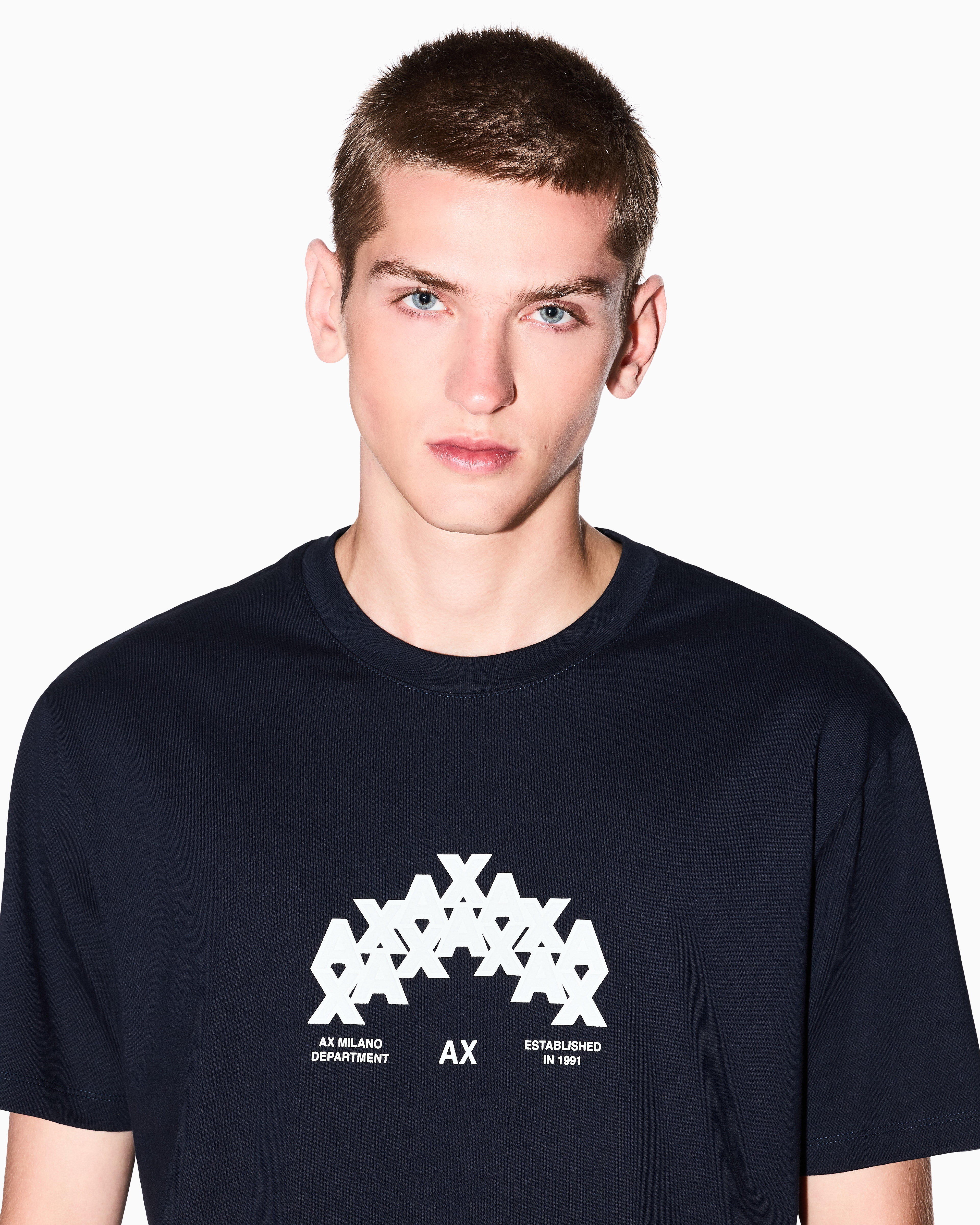 Armani Exchange Regular Fit Graphic Print T-shirt In Black