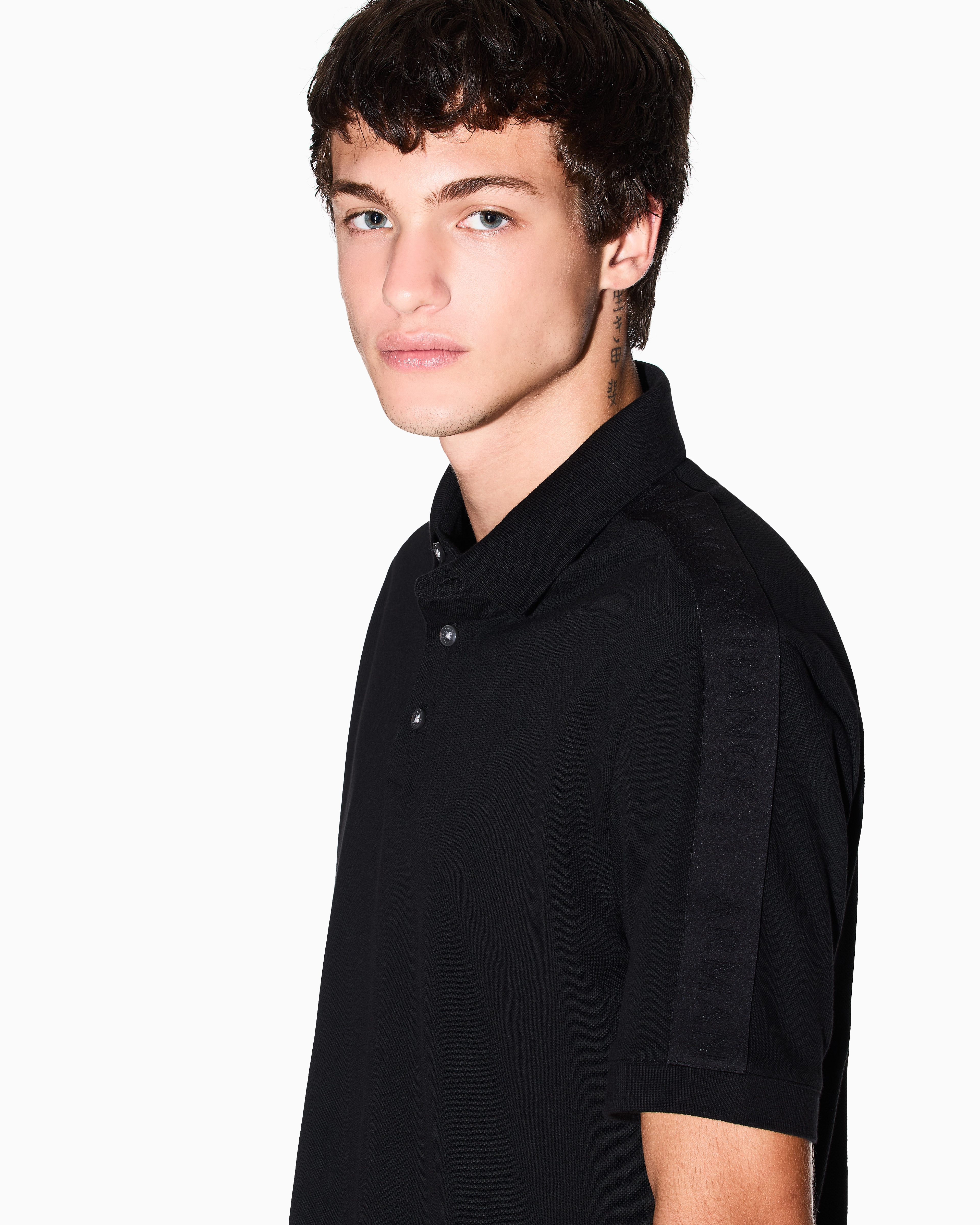 Armani Exchange - Regular fit polo with contrasting tape, Man, Black, Size: