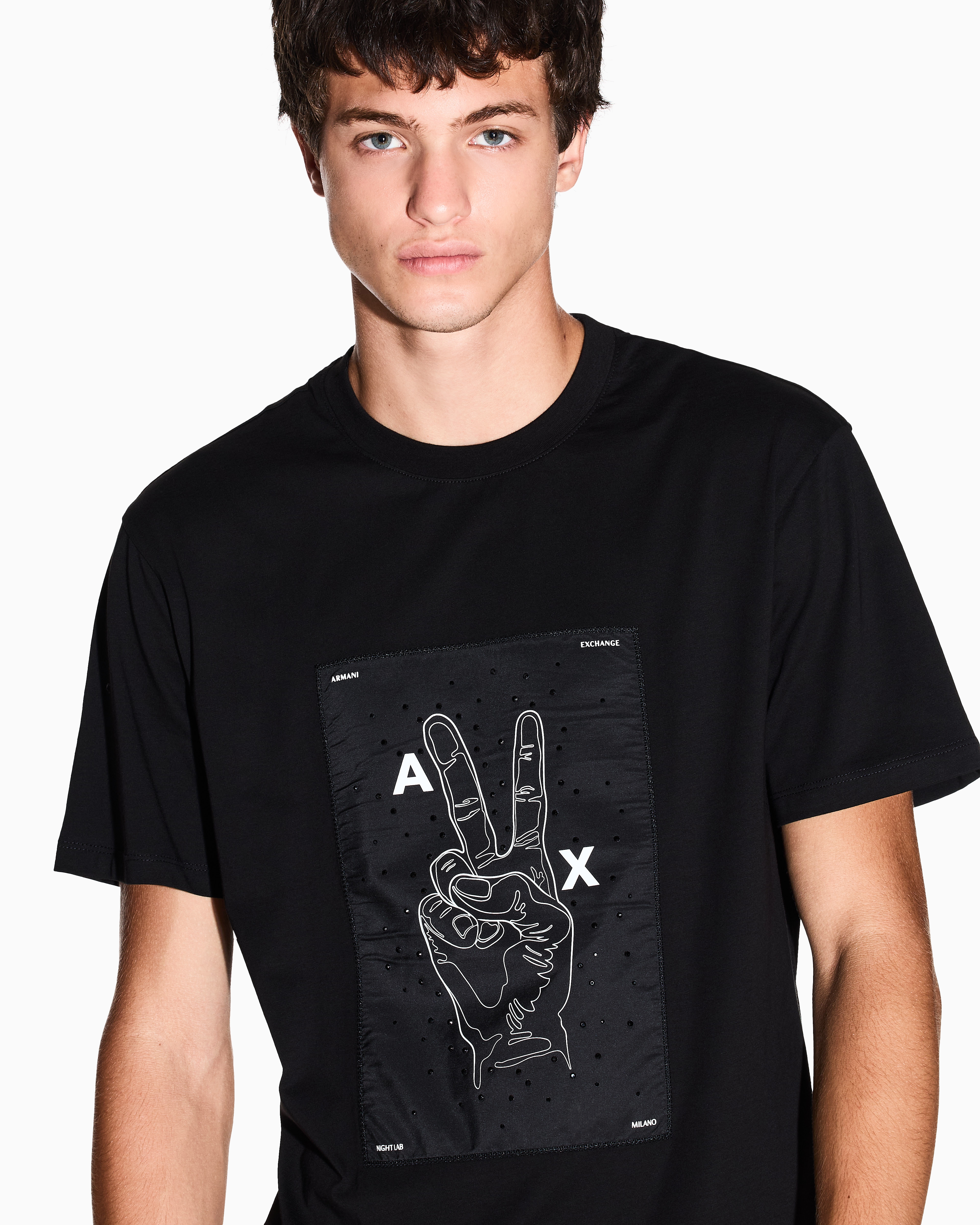 Armani Exchange - Regular Fit T-Shirts, Man, Black, Size: M