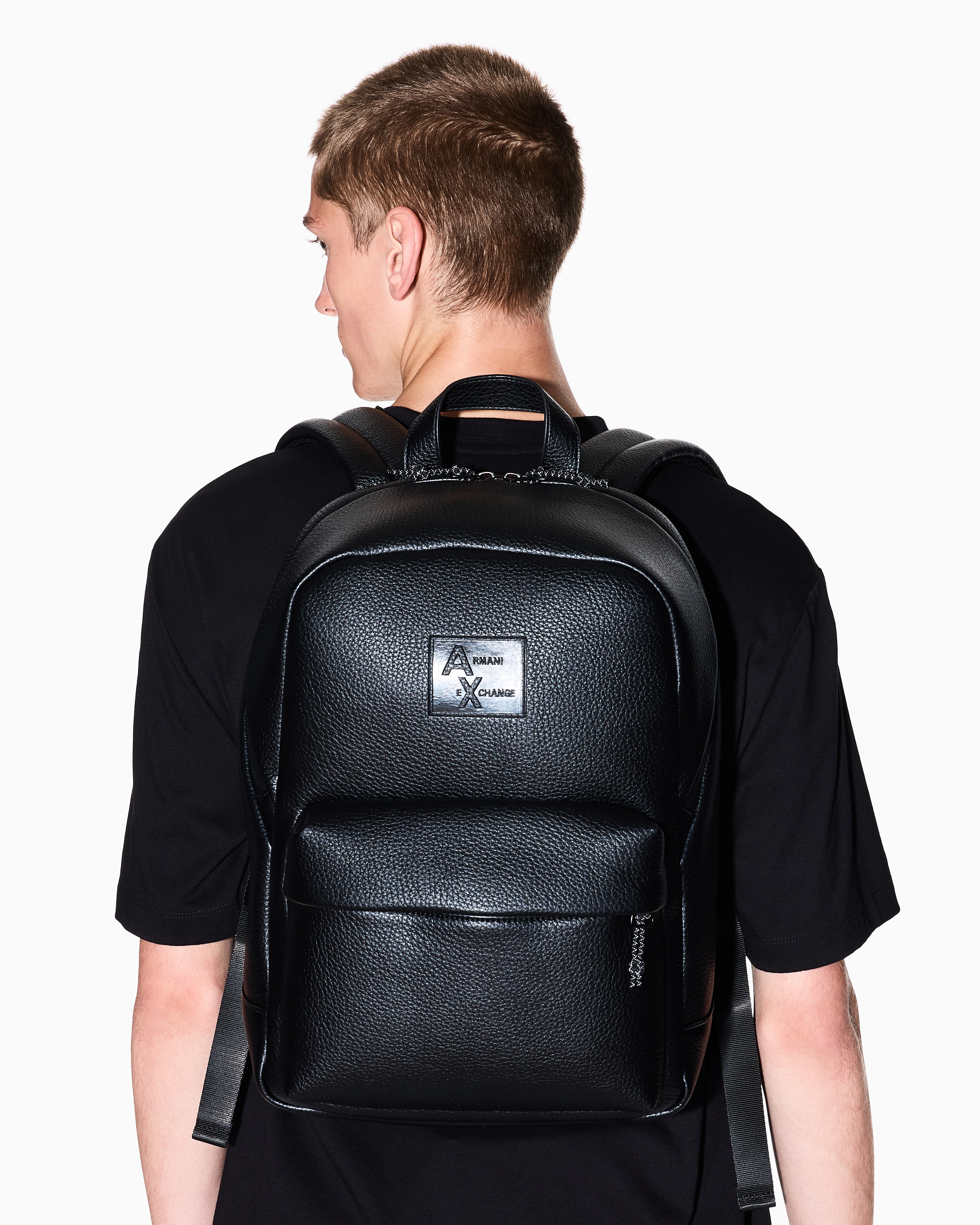 Backpack with embossed logo