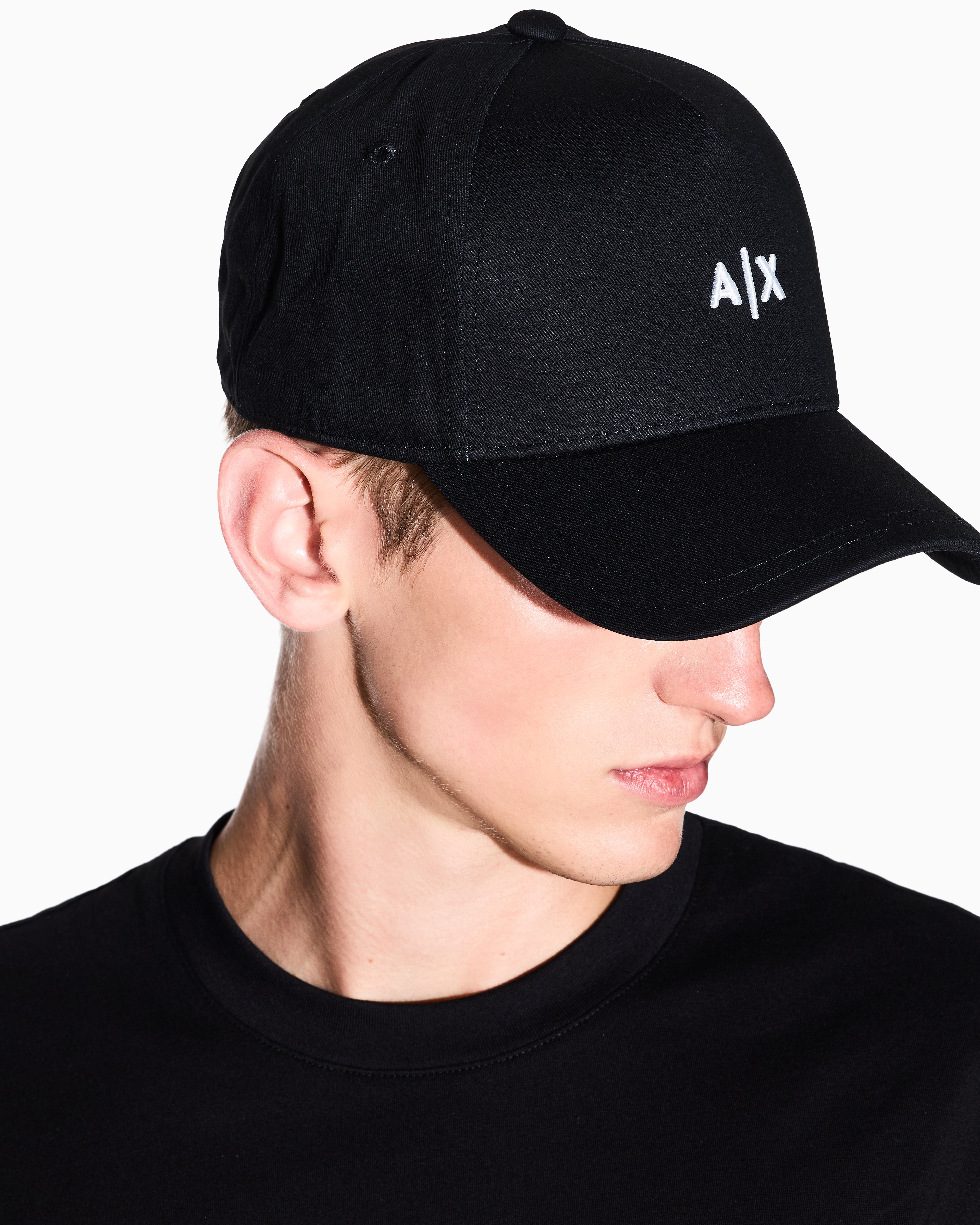 Armani Exchange - Visor cap with logo, Man, Black, Size: TU