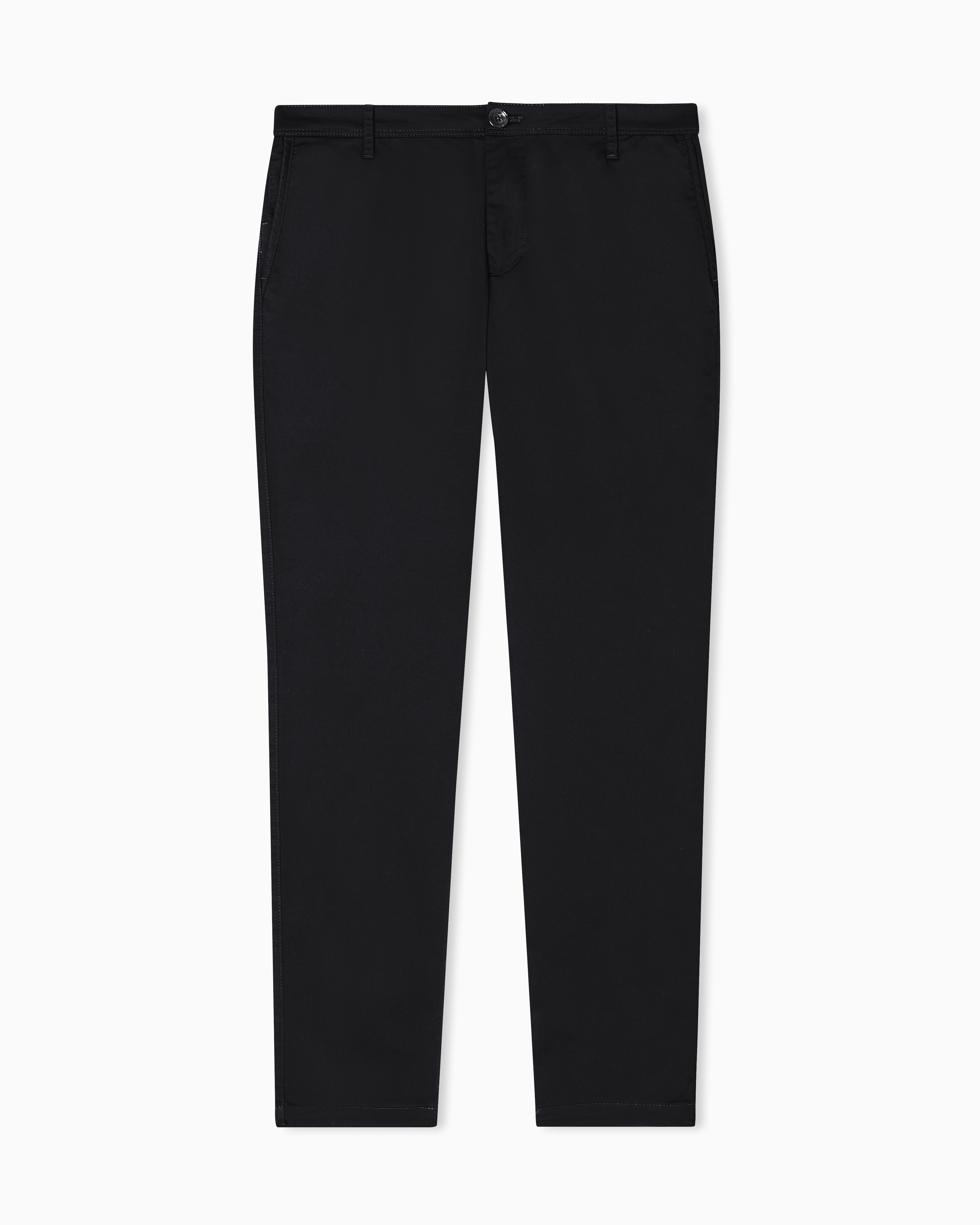 Armani Exchange - Stretch cotton chinos, Man, Black, Size: