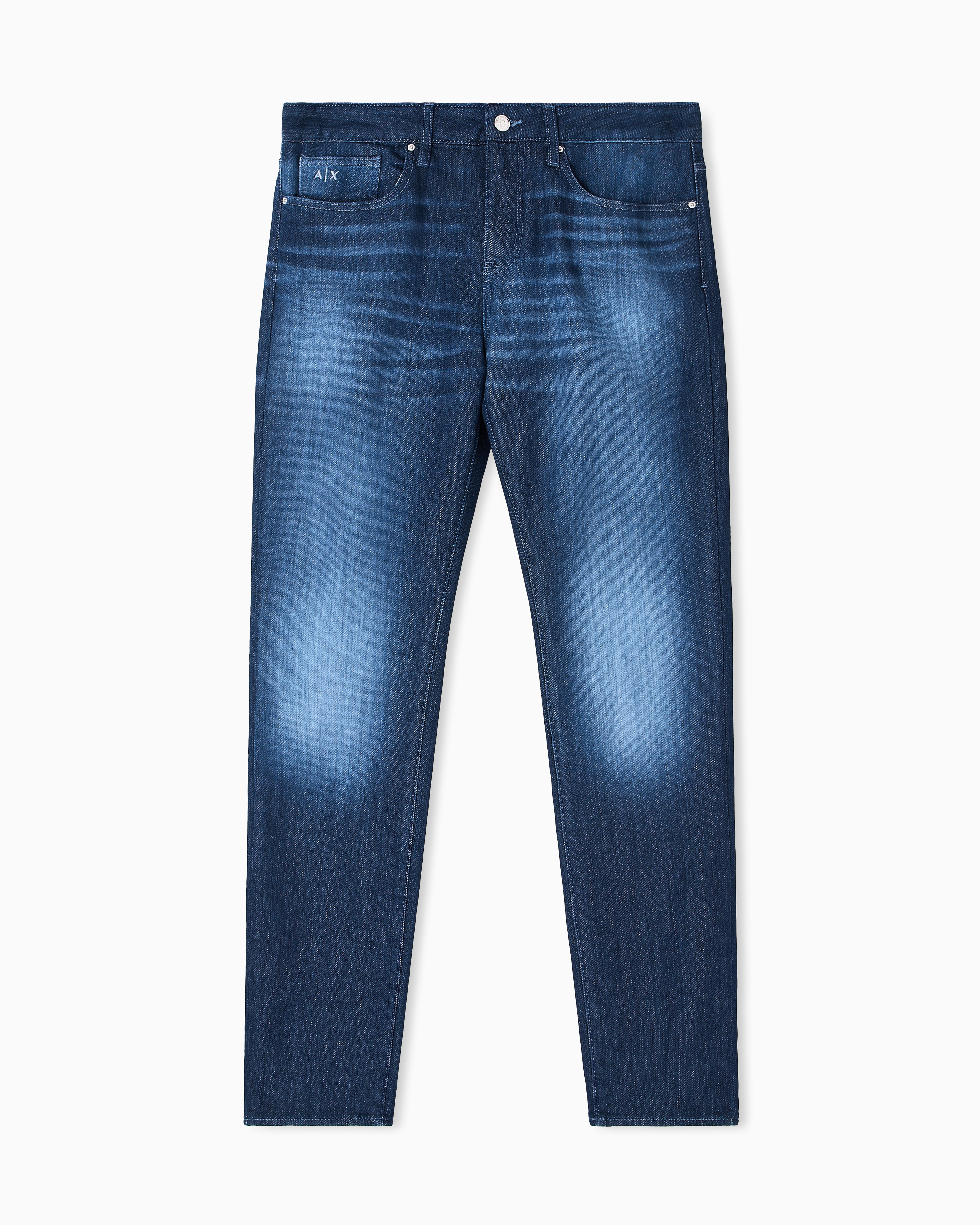 Armani Exchange - J14 skinny fit jeans stone washed cotton denim, Man, Blue, Size: