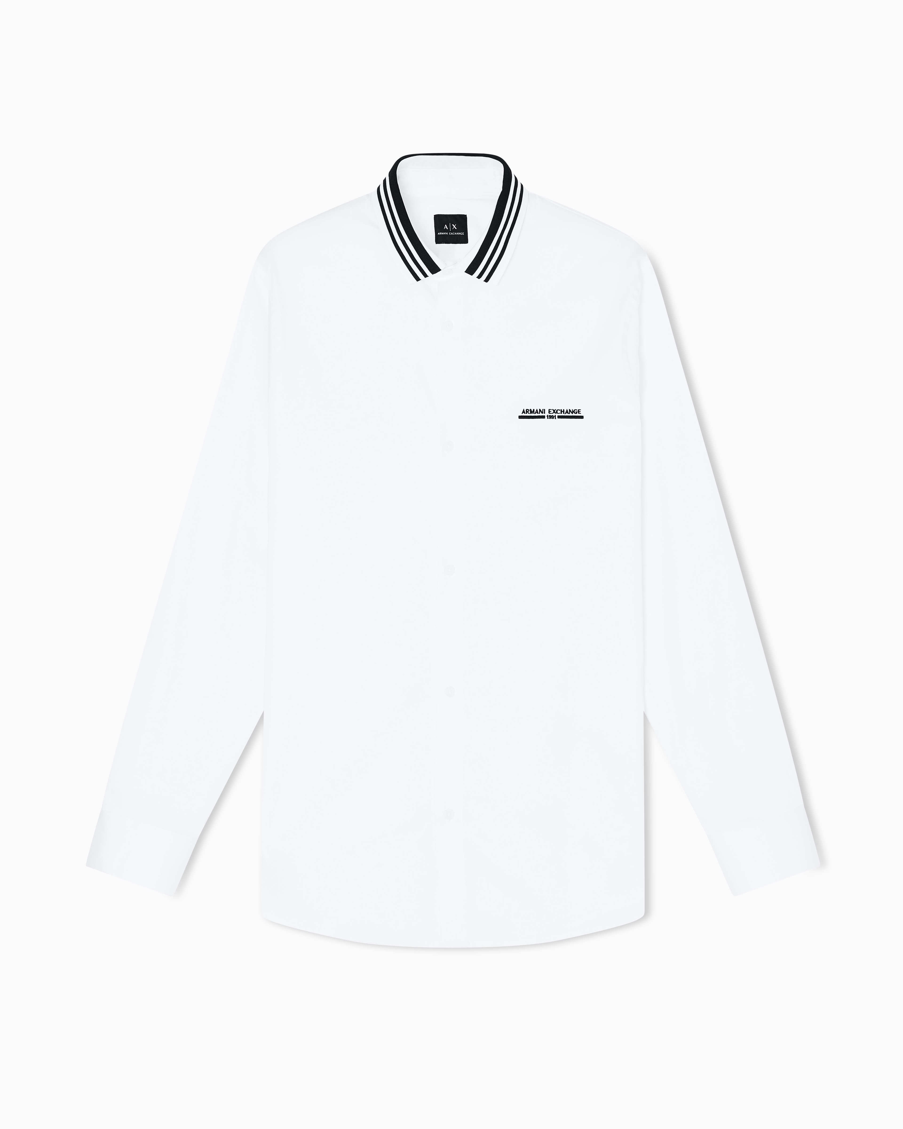 Regular fit shirt with contrasting piping | Armani Exchange