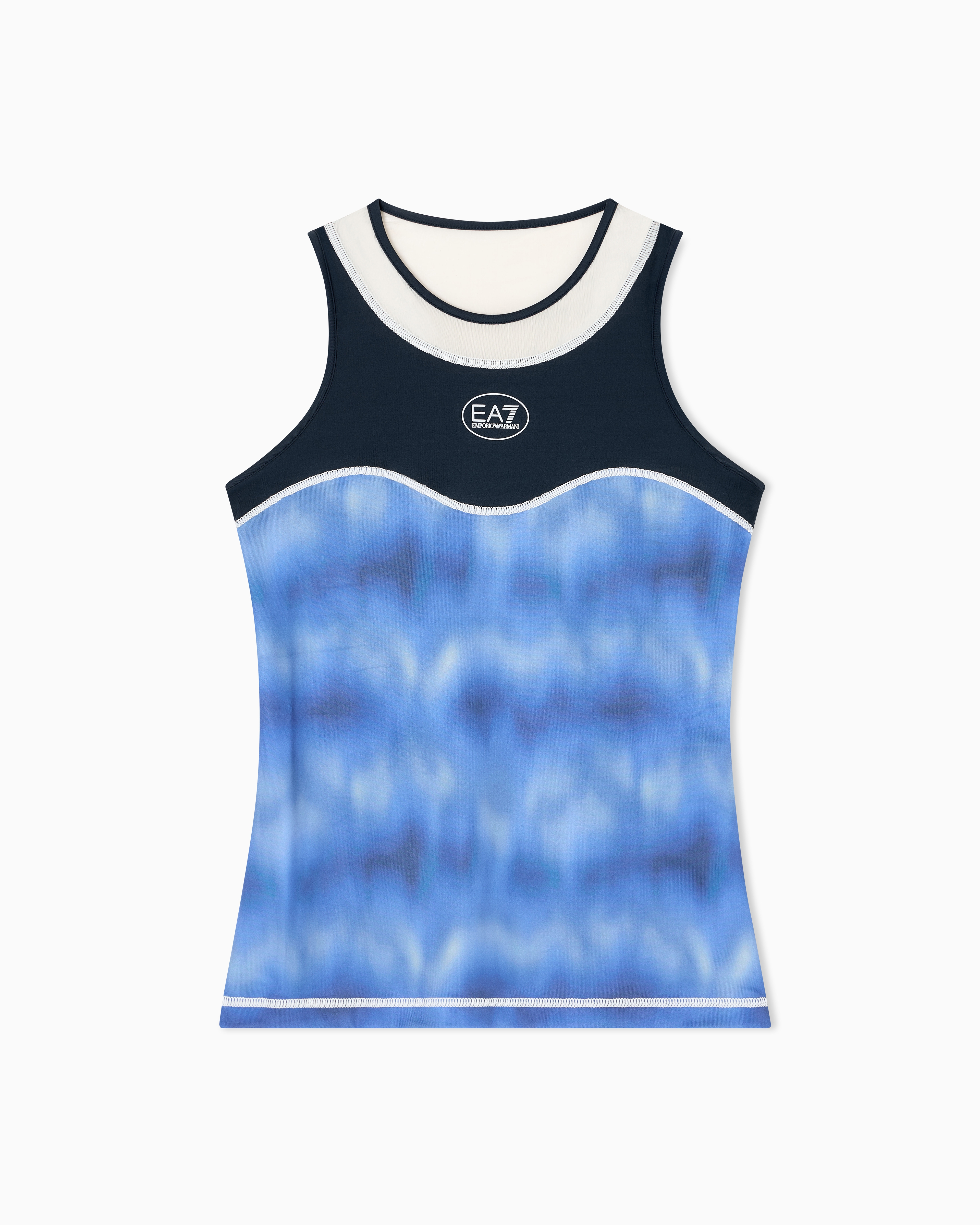 Ea7 Tennis Pro Top In Ventus7 Technical Fabric In Blue