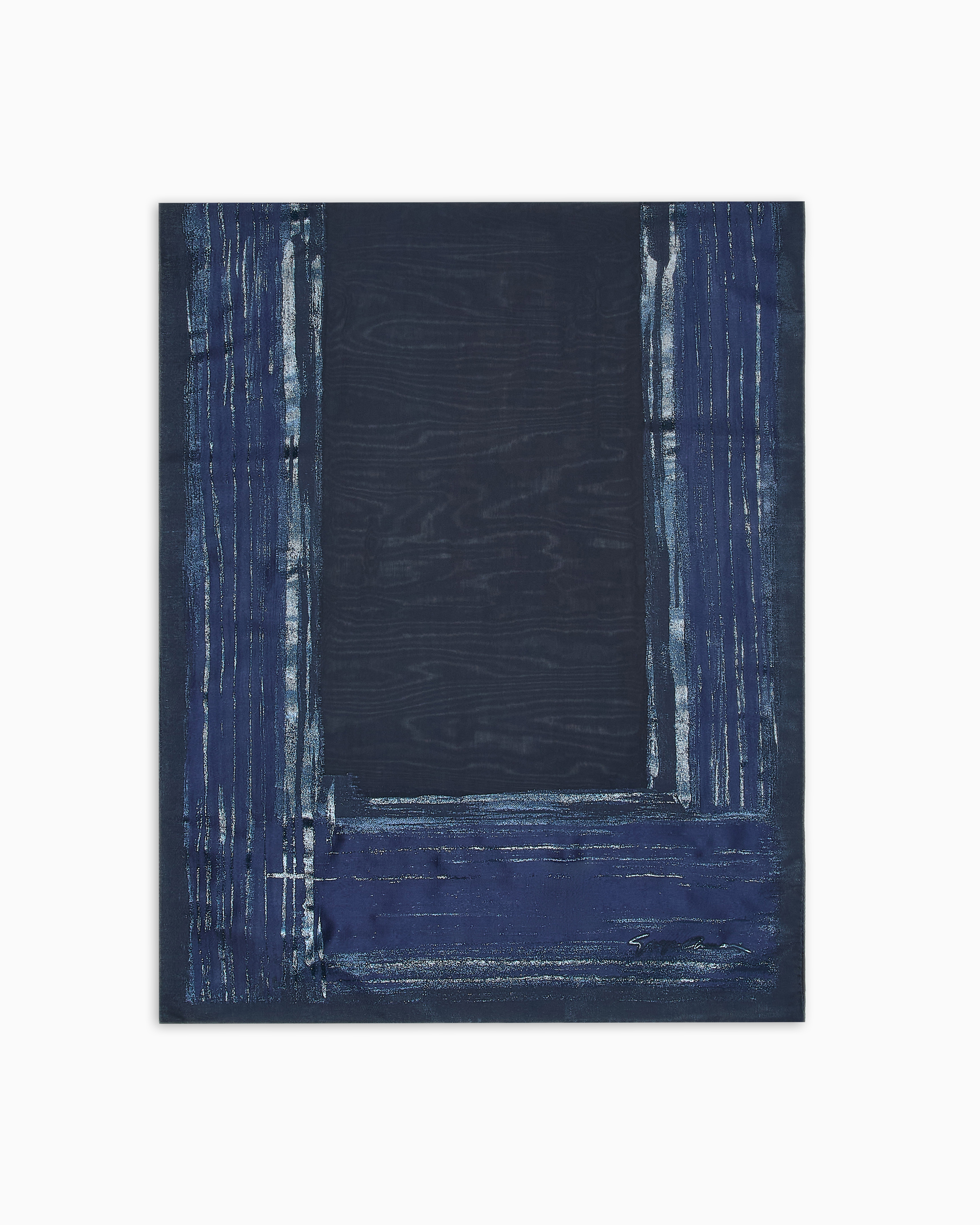 Giorgio Armani Stola Aus Seide Und Laminiertem Stoff In Blue