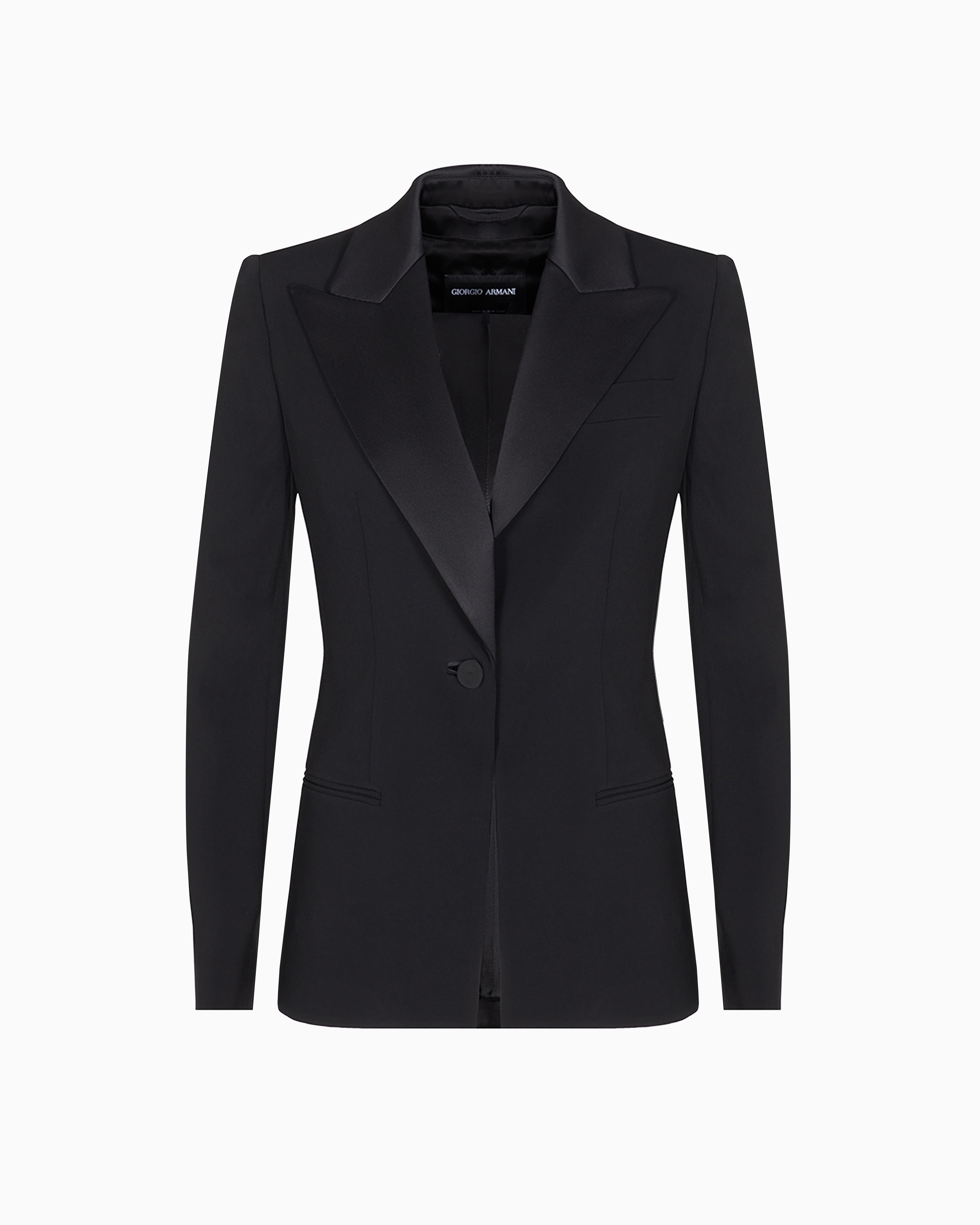 Giorgio Armani Viscose-cady Tuxedo Jacket In Pattern