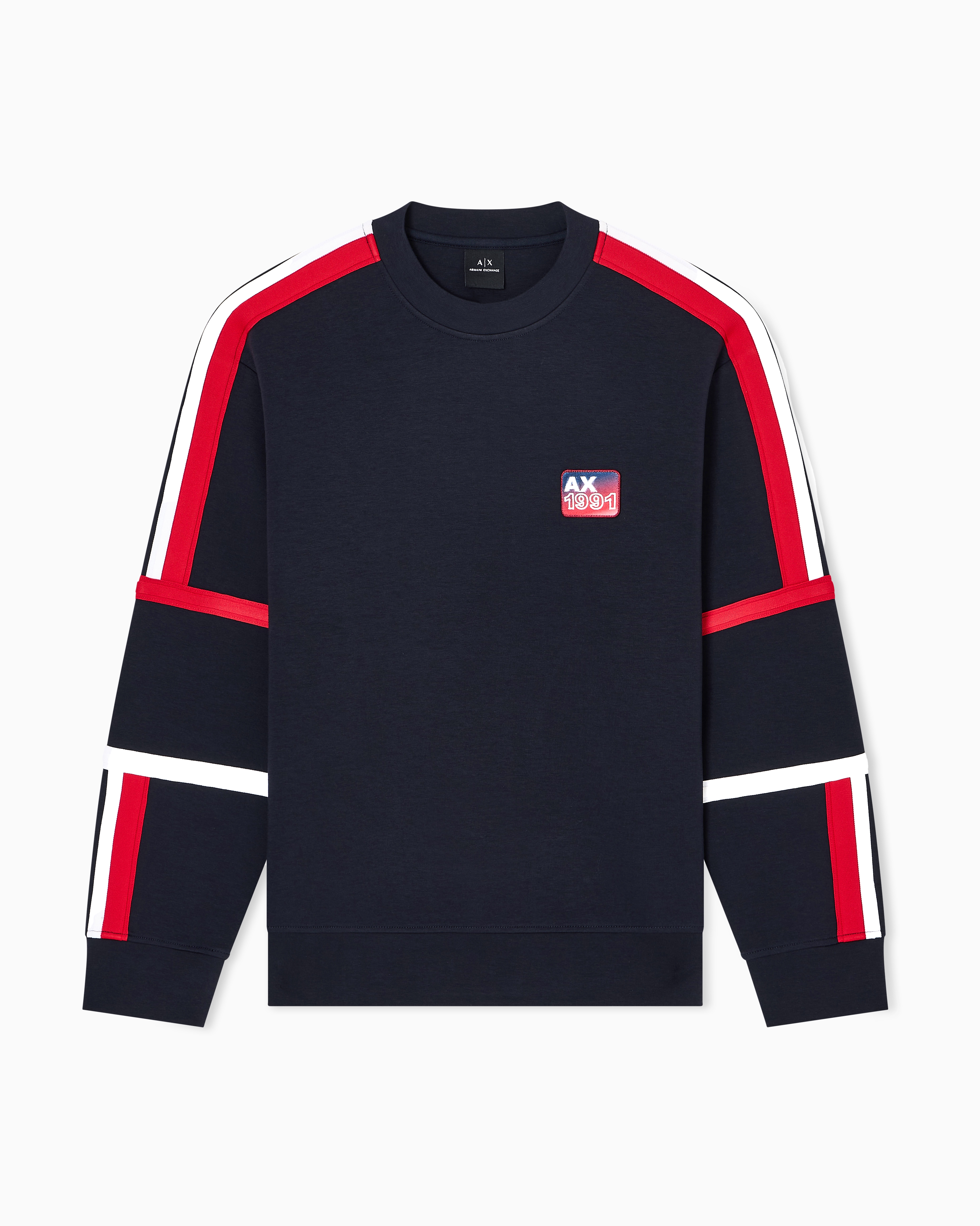 Armani Exchange - Sweatshirt with contrasting bands, Man, Navy Blue, Size: M