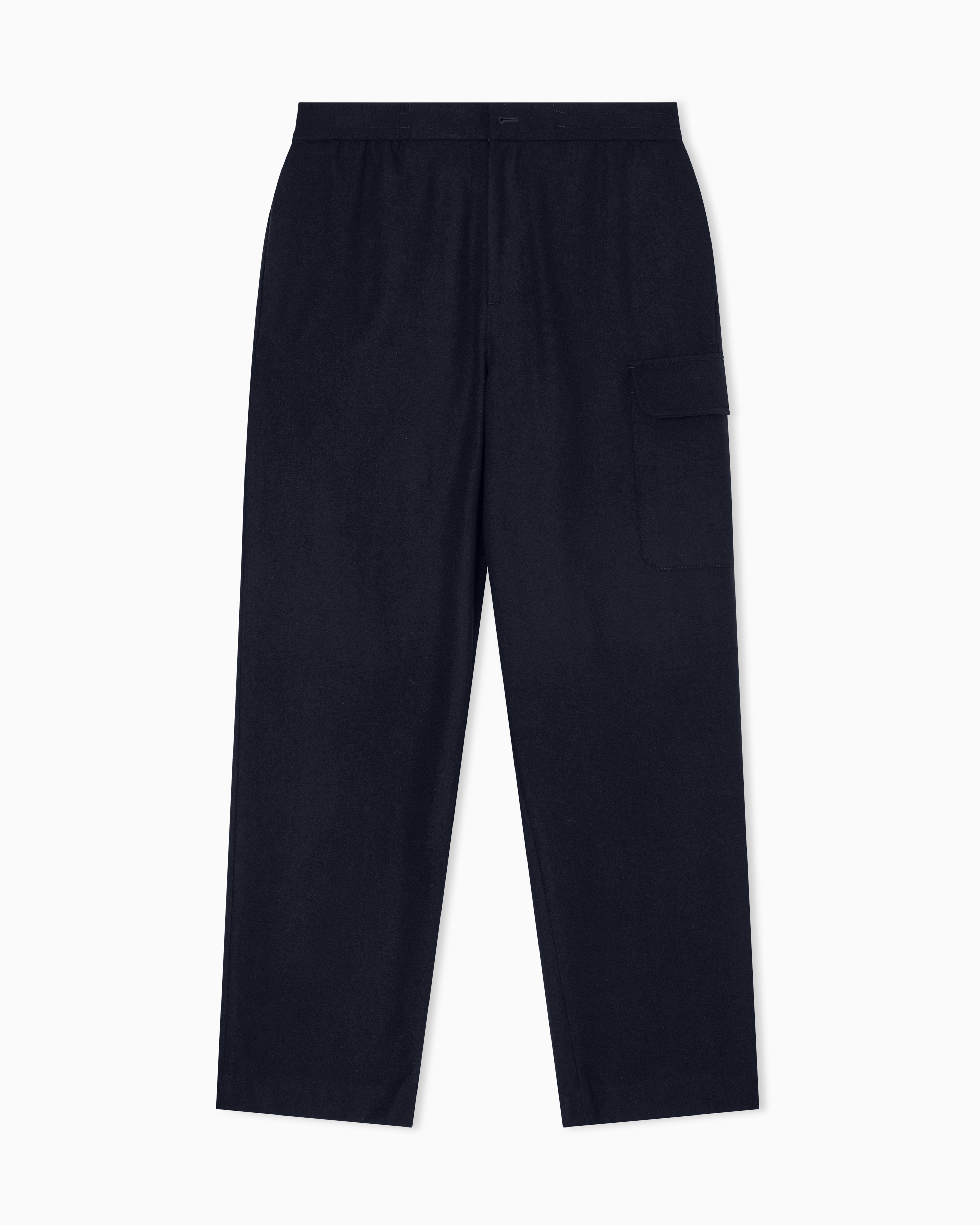 Armani Exchange - Wool Blend Cargo Pants, Man, Navy Blue, Size: 33