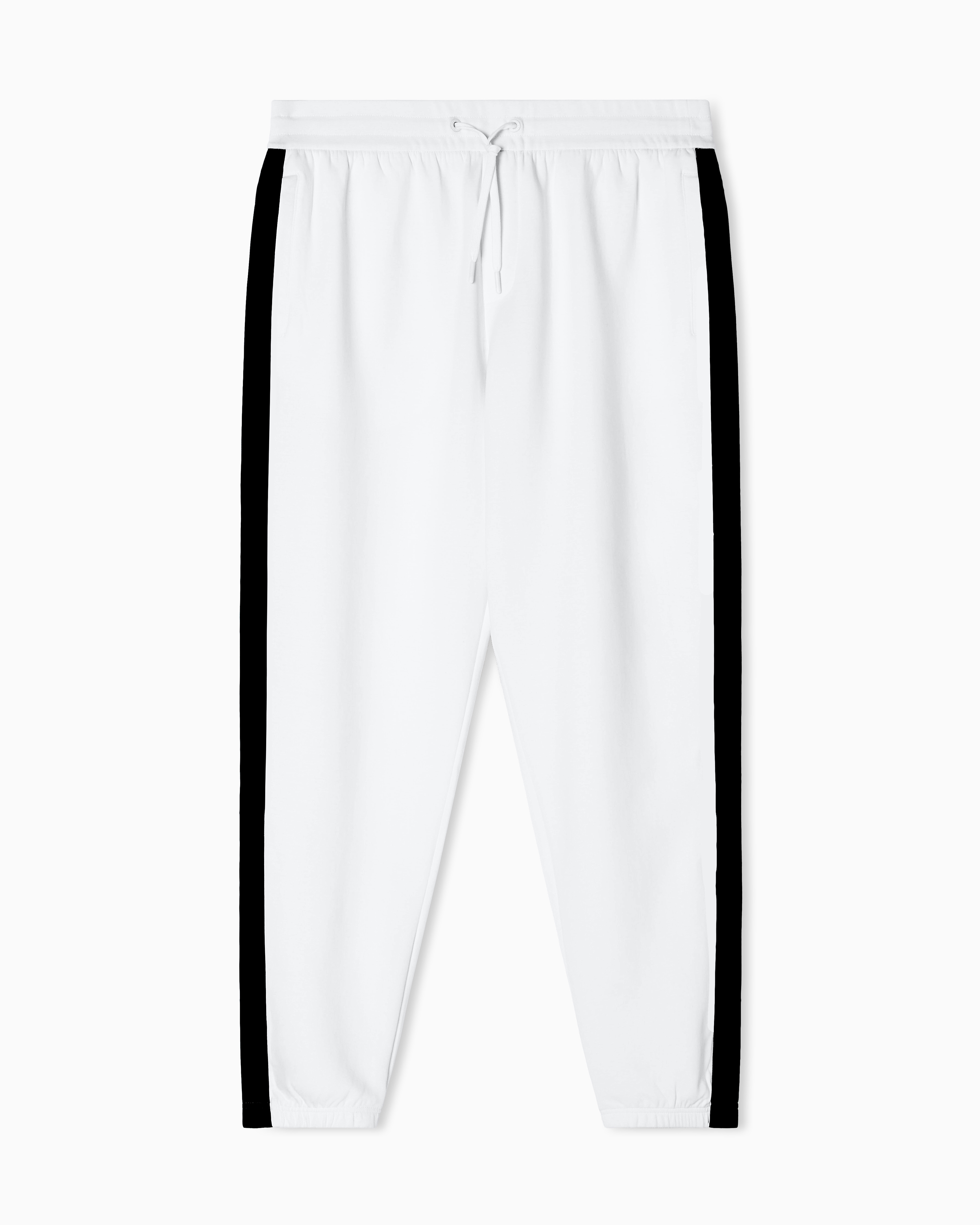 Armani Exchange - Jogger Pants Logo Stripes, Man, White, Size: