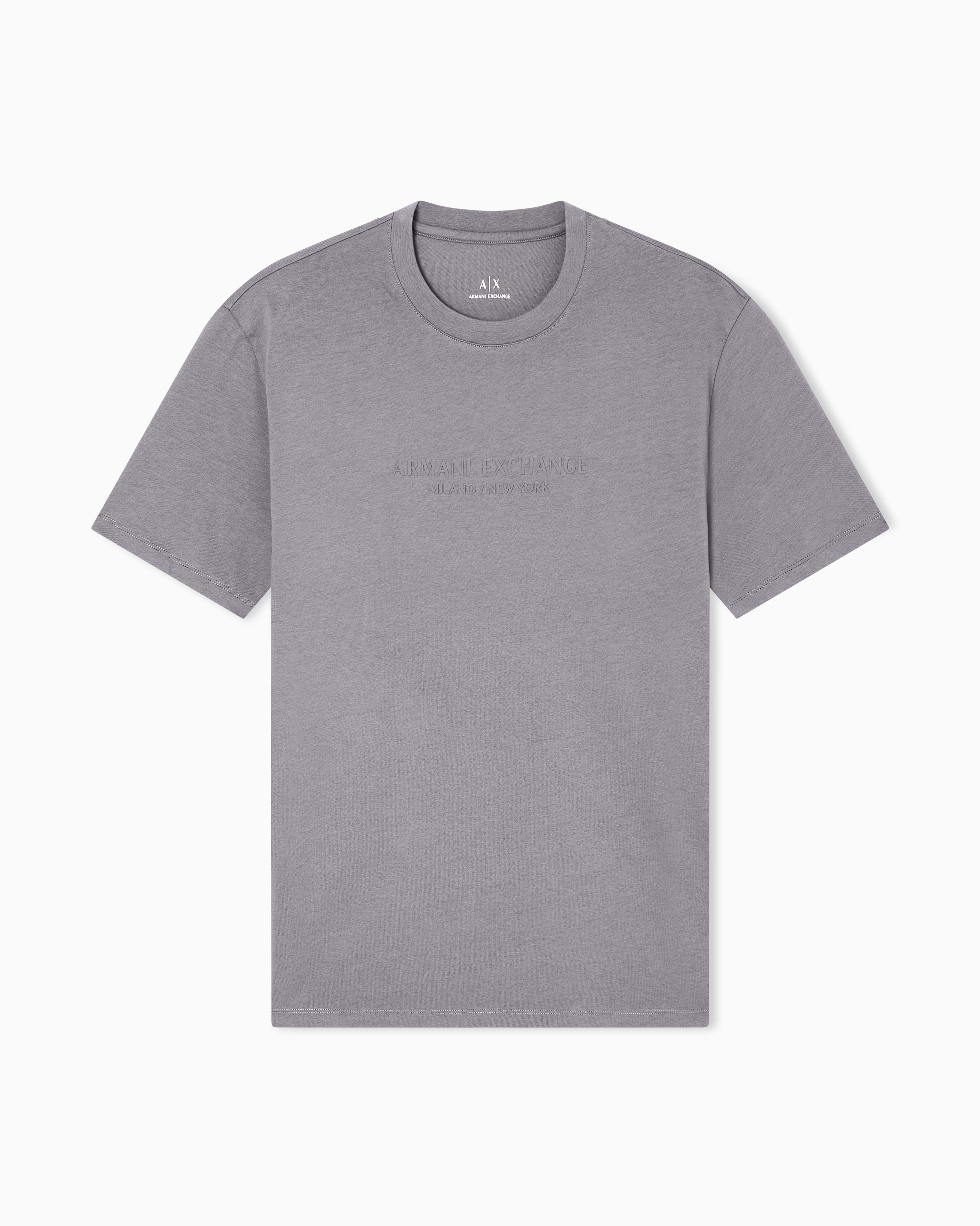 Armani Exchange - Regular fit T-shirt with logo, Man, Grey, Size: