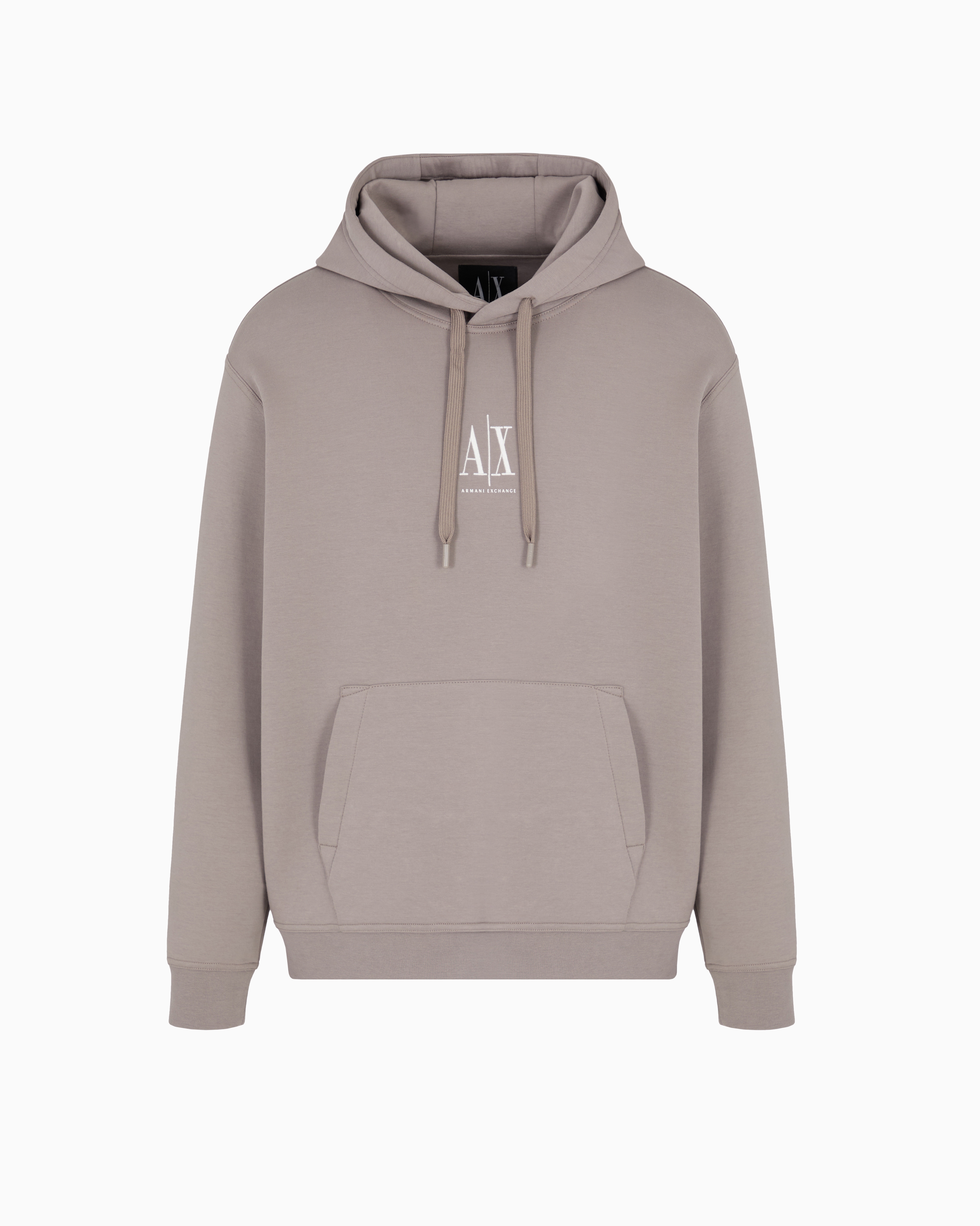 Armani Exchange Hoodie With Embroidered Logo In Gray
