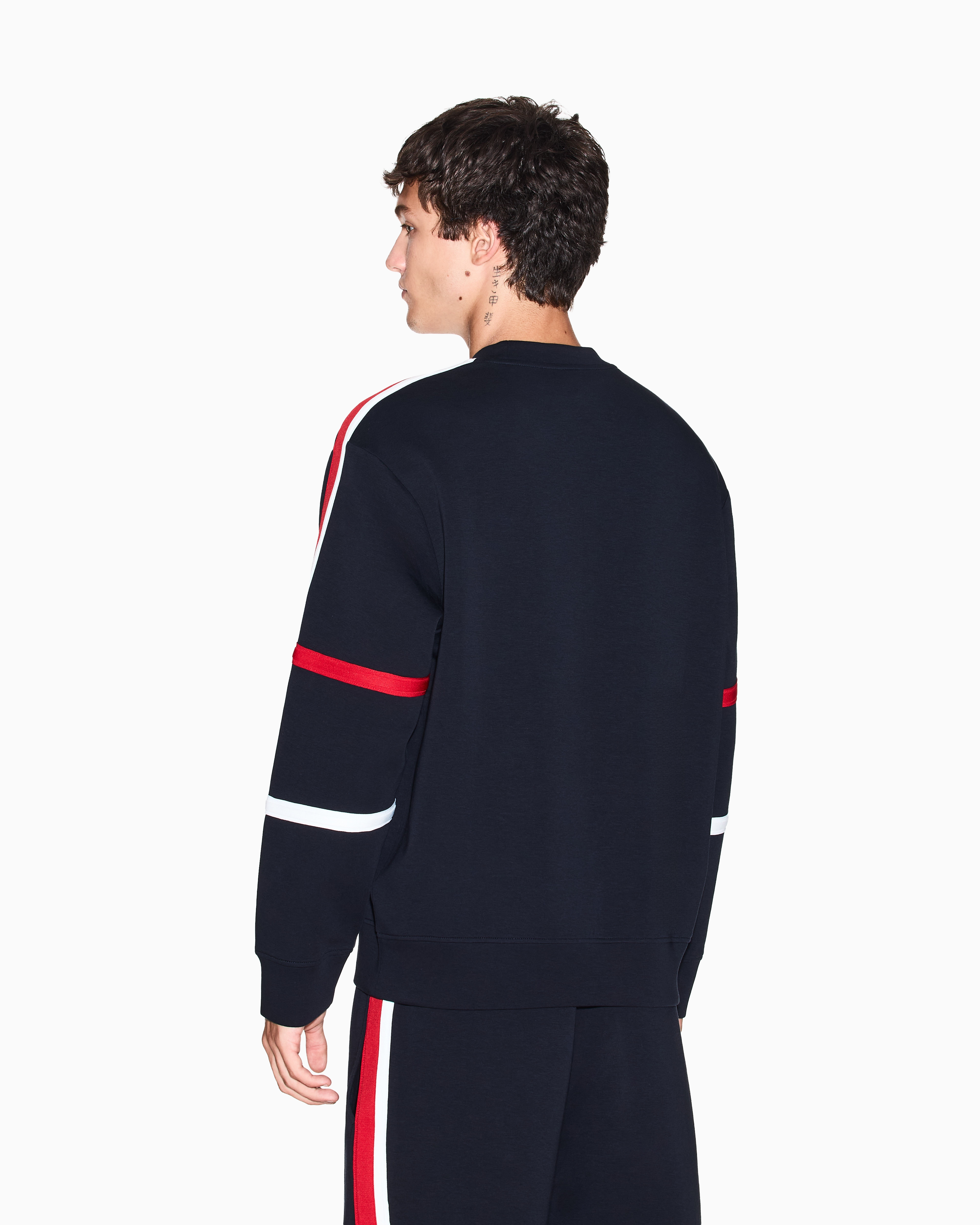 Armani Exchange - Sweatshirt with contrasting bands, Man, Navy Blue, Size: M