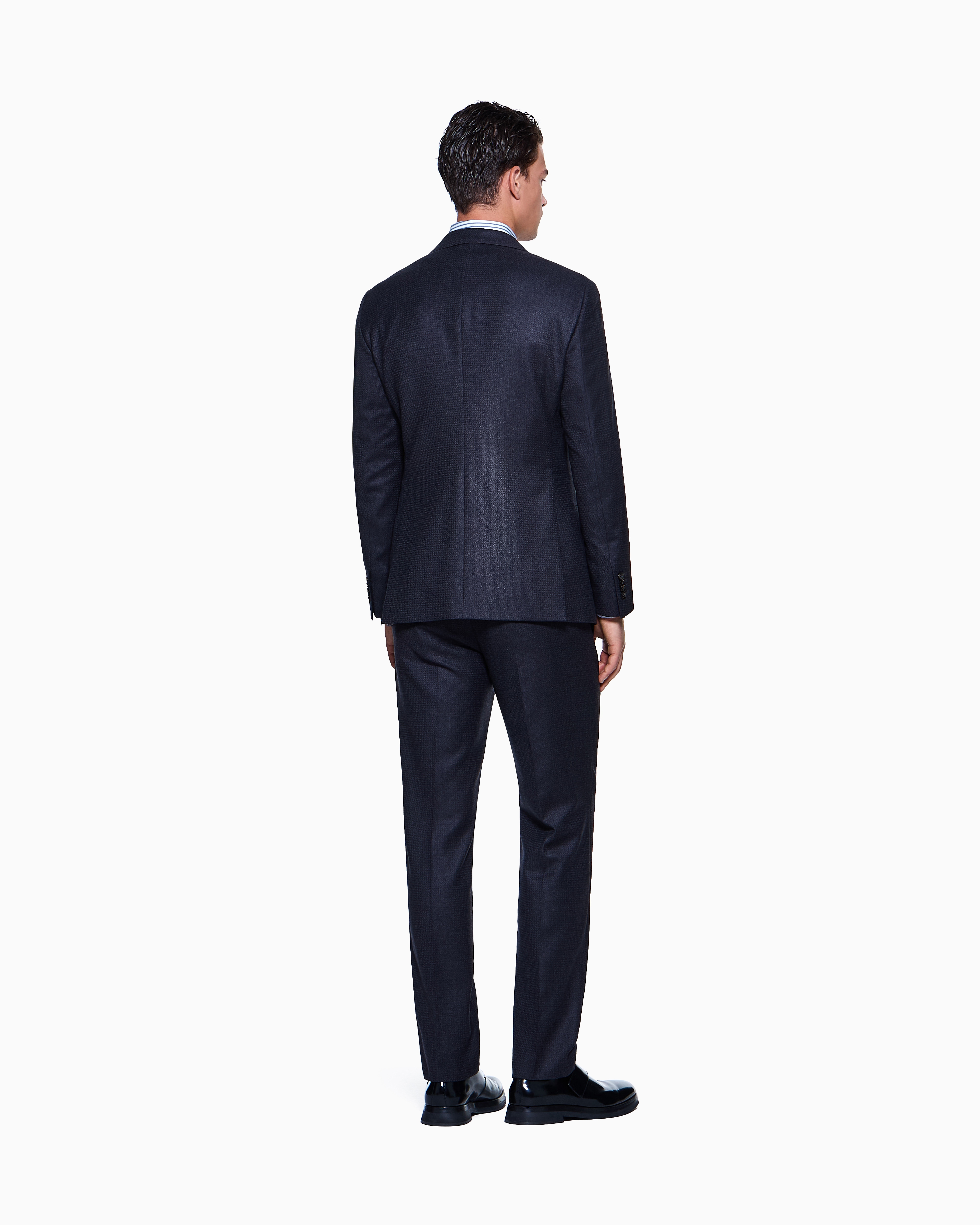 Giorgio Armani Manhattan Line Single-breasted Suit In Houndstooth Wool And Cashmere In Gray