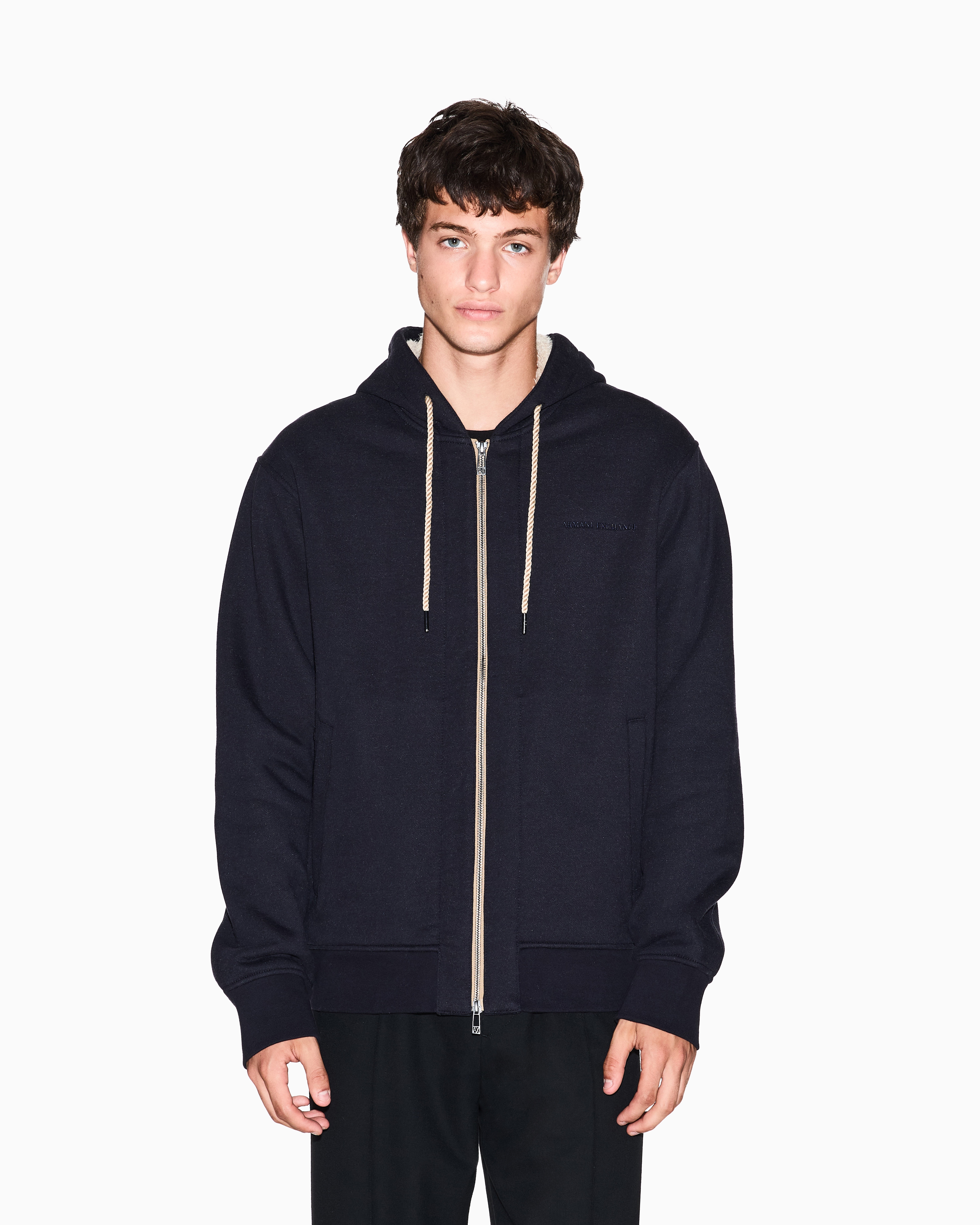 Armani Exchange - Zip-Up Sweatshirts, Man, Navy Blue, Size: M