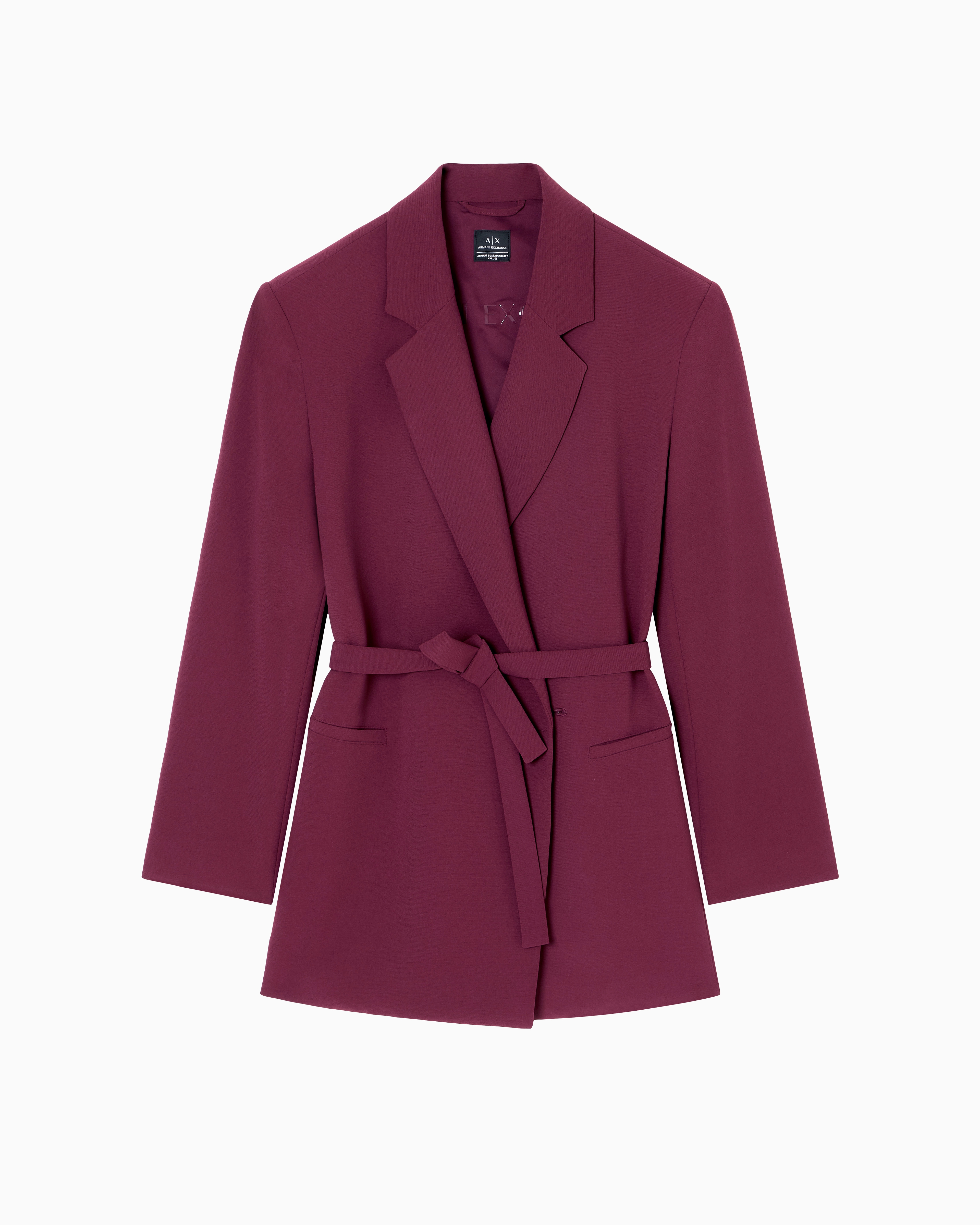 Armani Exchange - Jacket with thin belt, Woman, Burgundy, Size: