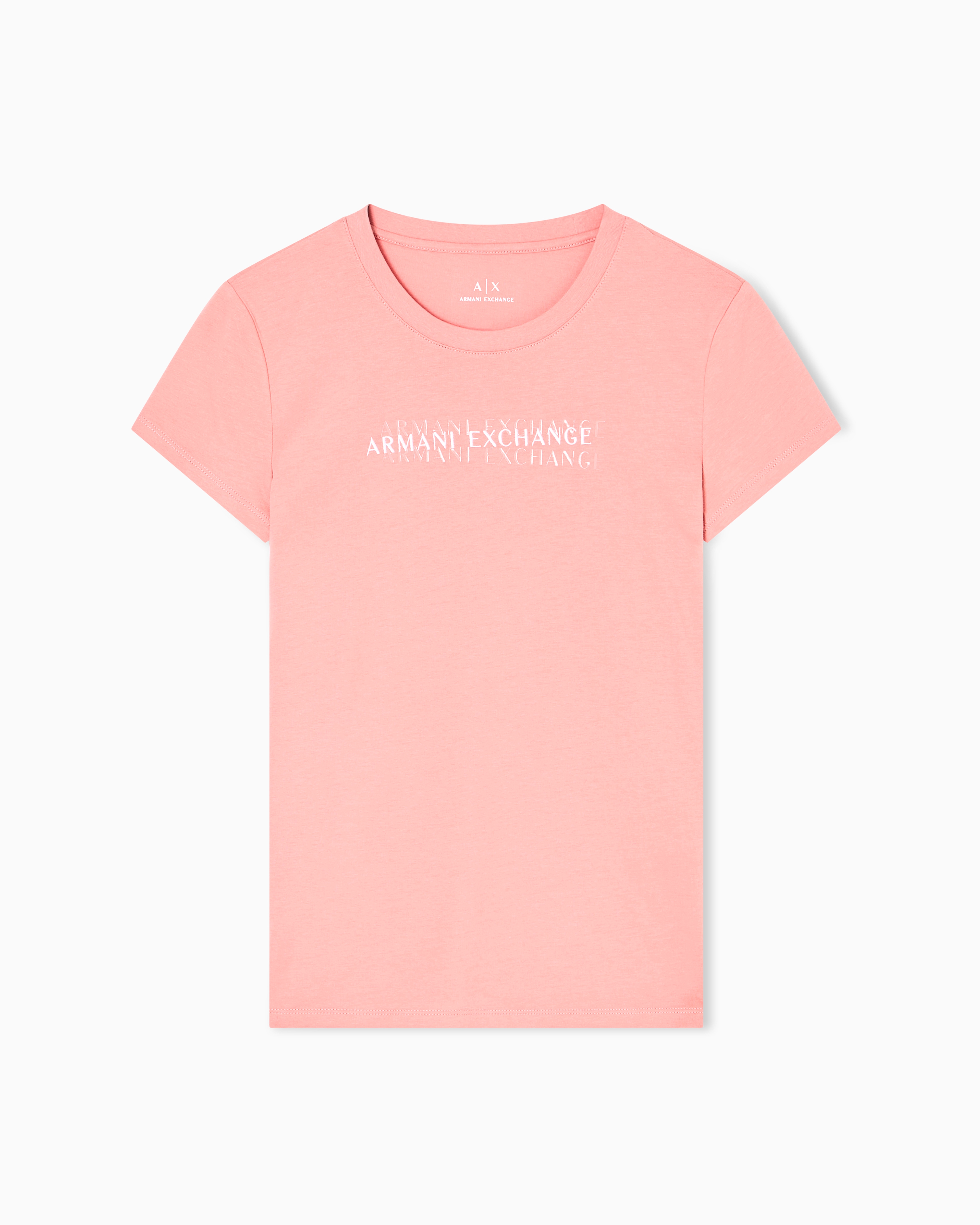 Armani Exchange - Slim Fit T-Shirts, Woman, Pink, Size: S