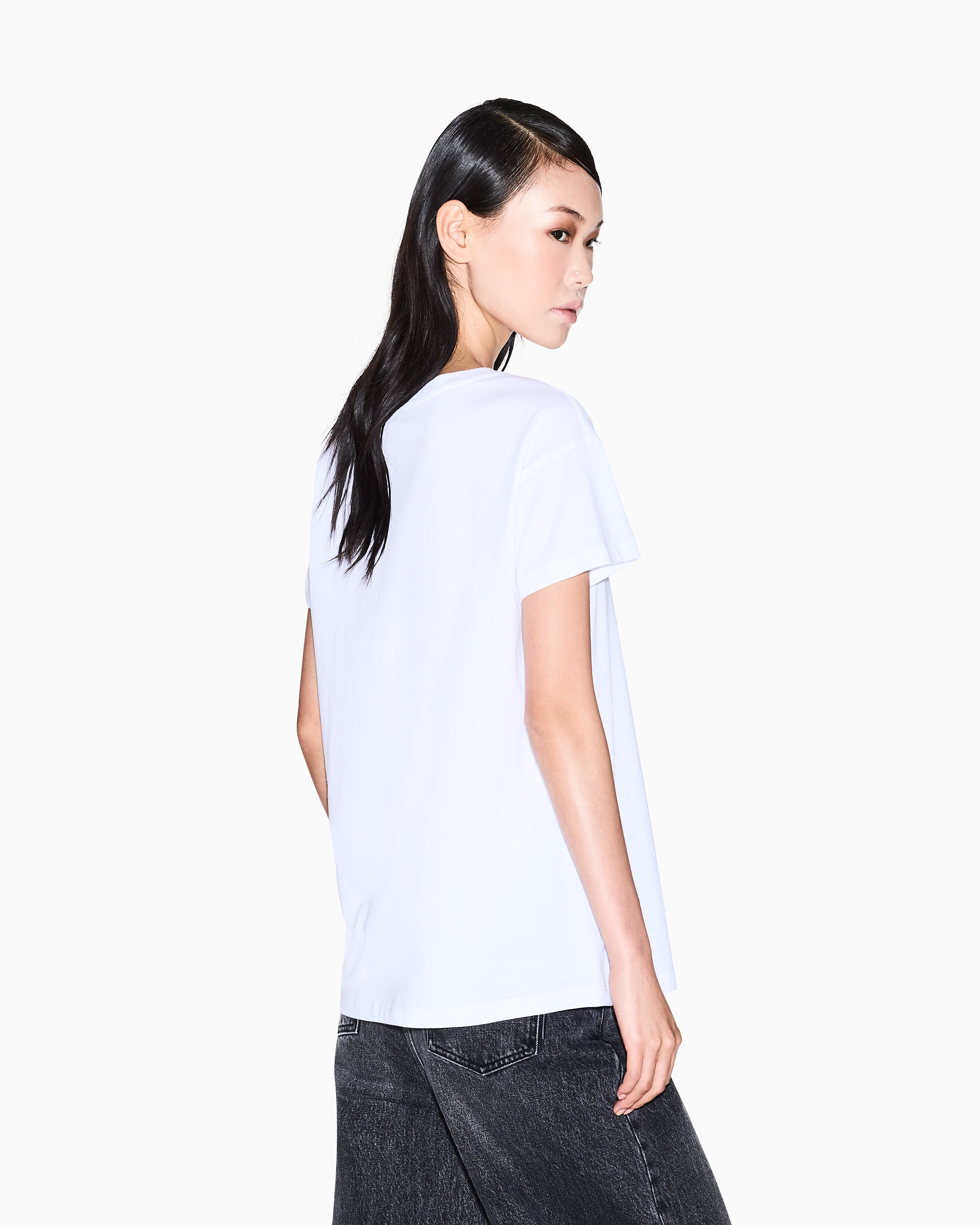 Armani Exchange - Relaxed Fit T-Shirts, Woman, White, Size: