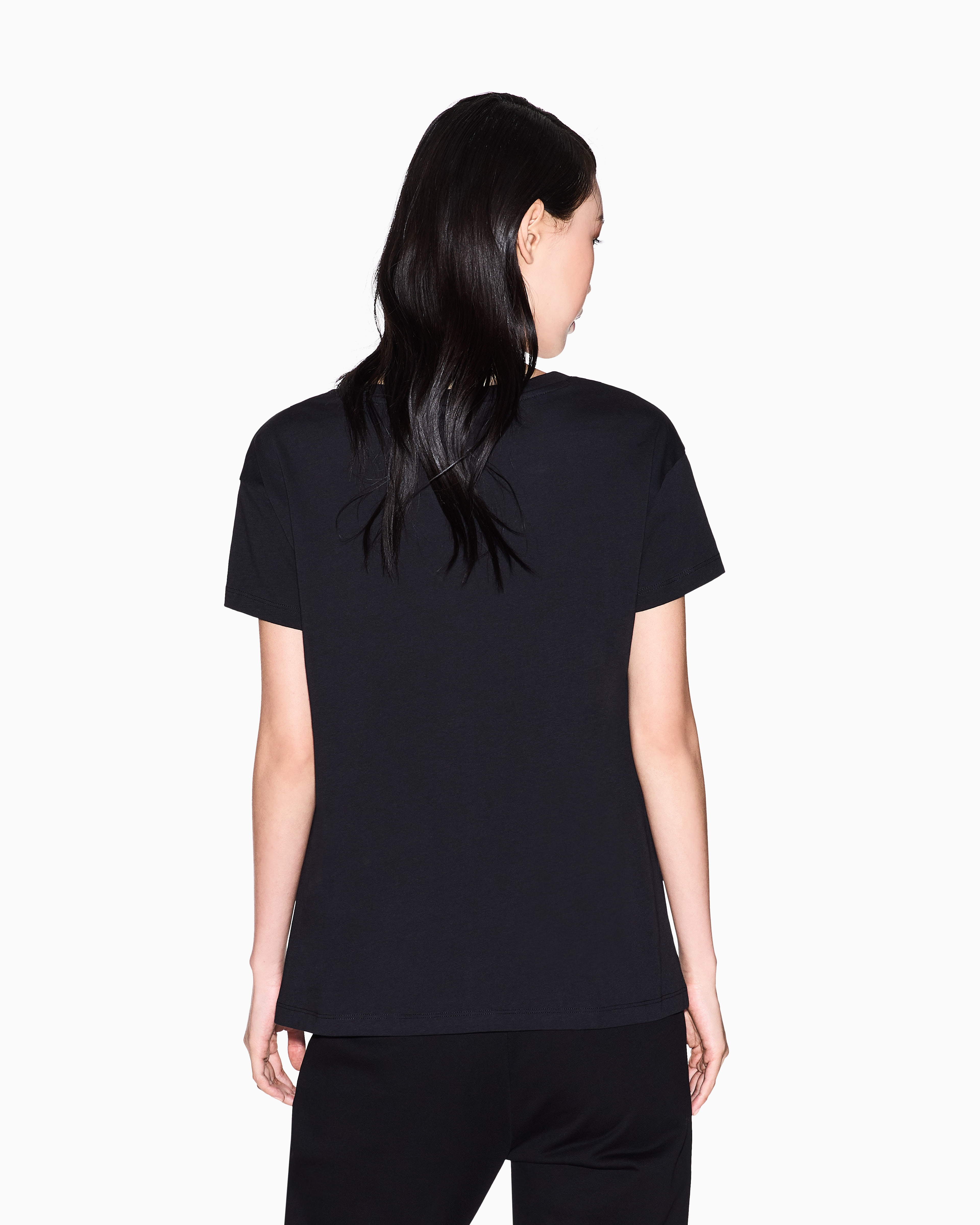 Armani Exchange - Relaxed Fit T-Shirts, Woman, Black, Size: