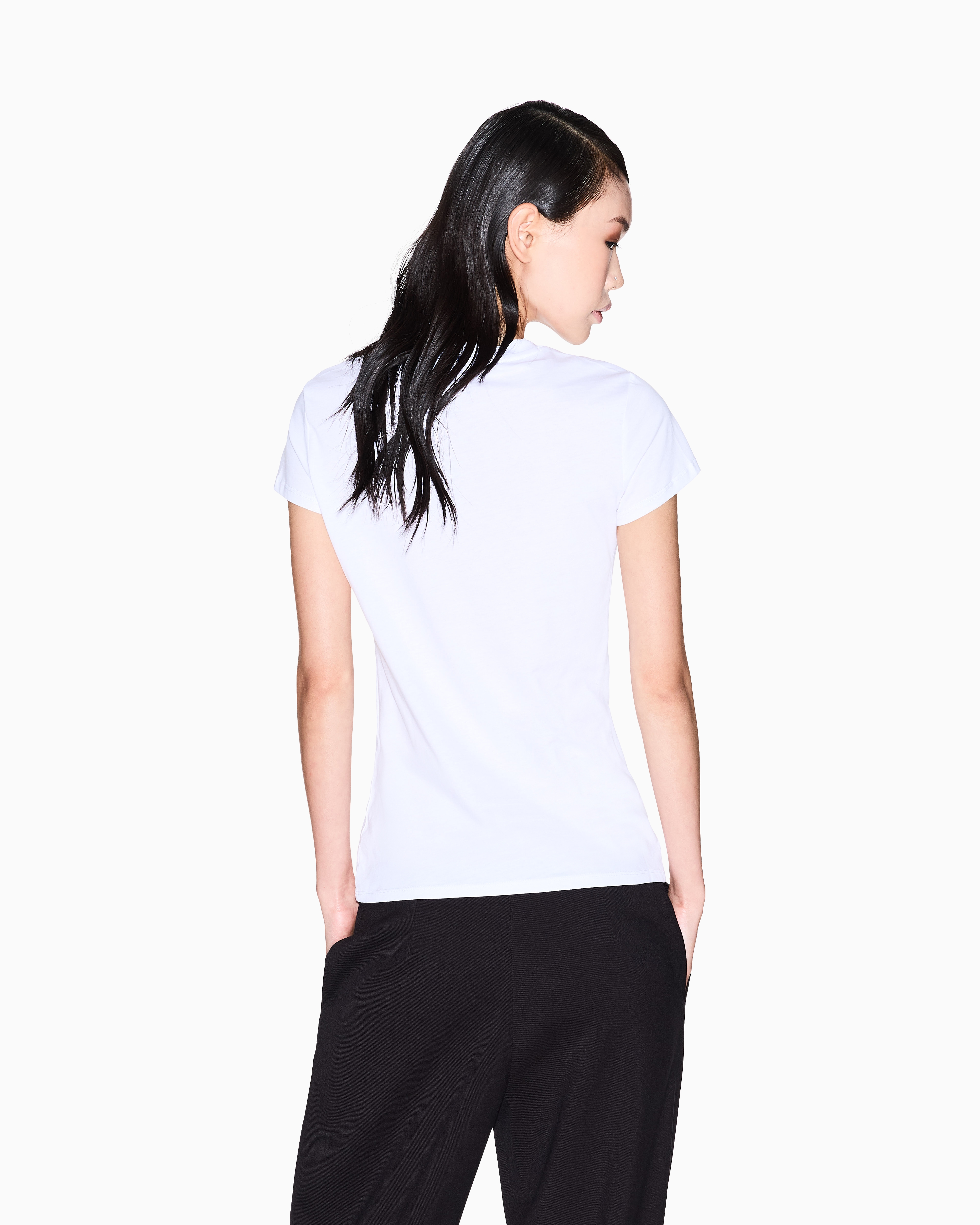 Armani Exchange - Slim Fit T-Shirts, Woman, White, Size: